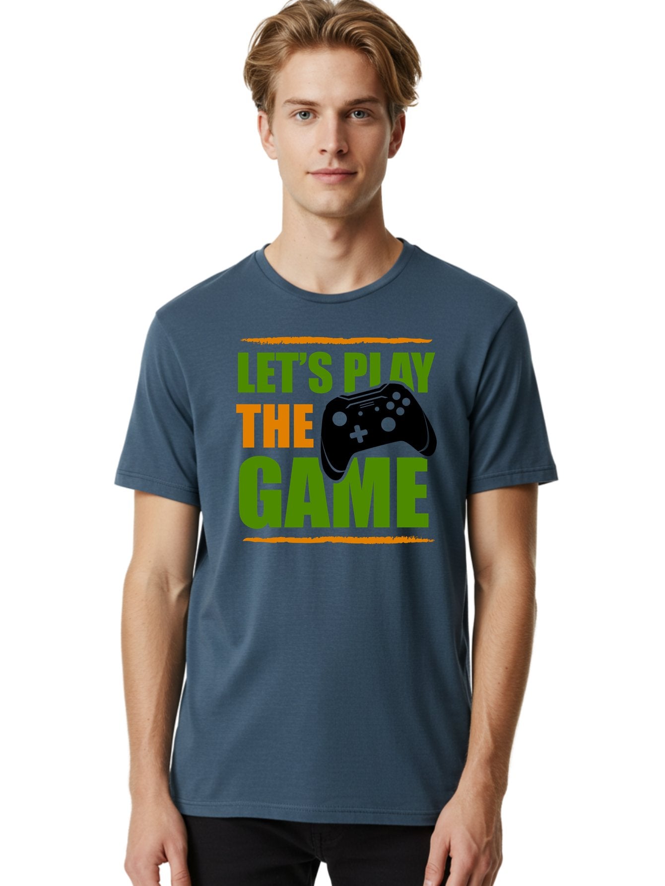 Let-S-Play-Game Men'S Graphic Tee, 100% Cotton, Comfortable Casual Summer Wear, Machine Washable, Game Controller, Playful Vibe, Gaming Inspiration, Let'S Play, Fun Gaming, Video Game, Gaming Culture, Gaming Community, Game On -  Aaa653 25