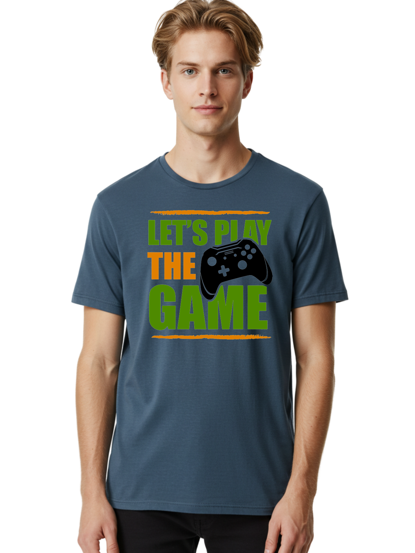 Let-S-Play-Game Men'S Graphic Tee, 100% Cotton, Comfortable Casual Summer Wear, Machine Washable, Game Controller, Playful Vibe, Gaming Inspiration, Let'S Play, Fun Gaming, Video Game, Gaming Culture, Gaming Community, Game On -  Aaa653 12