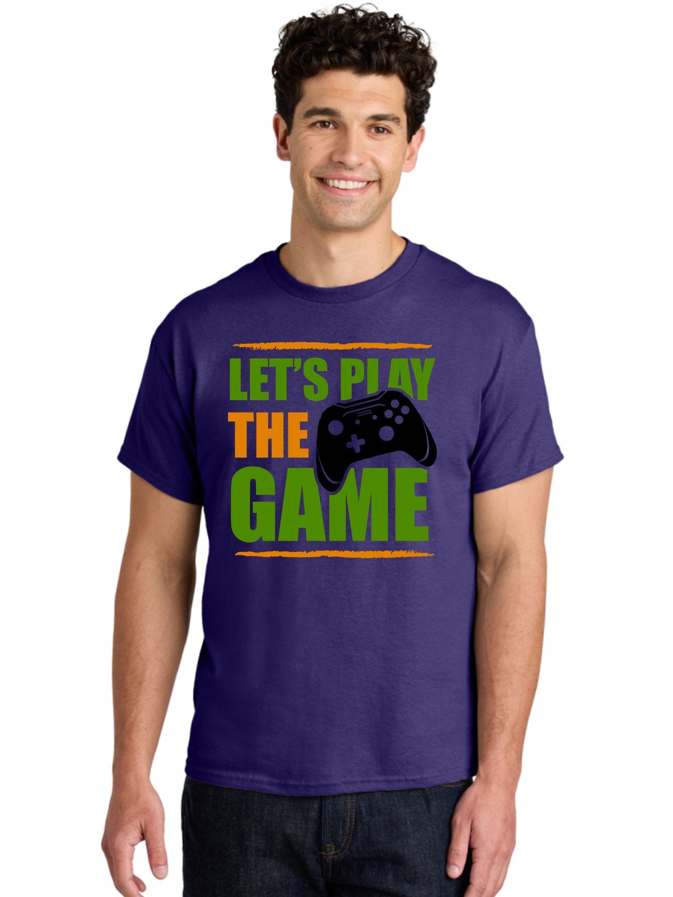 Let-S-Play-Game Men'S Graphic Tee, 100% Cotton, Comfortable Casual Summer Wear, Machine Washable, Game Controller, Playful Vibe, Gaming Inspiration, Let'S Play, Fun Gaming, Video Game, Gaming Culture, Gaming Community, Game On -  Aaa653 30