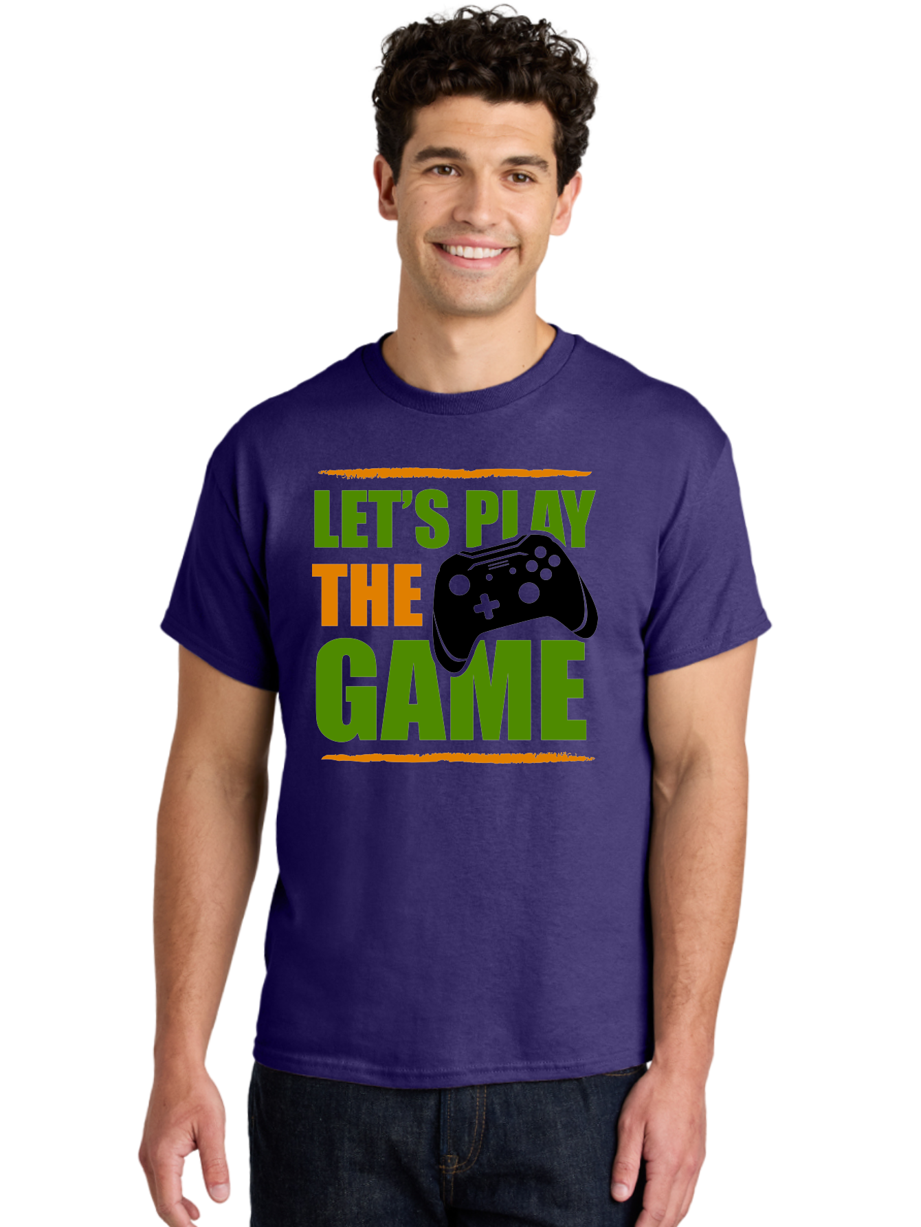 Let-S-Play-Game Men'S Graphic Tee, 100% Cotton, Comfortable Casual Summer Wear, Machine Washable, Game Controller, Playful Vibe, Gaming Inspiration, Let'S Play, Fun Gaming, Video Game, Gaming Culture, Gaming Community, Game On -  Aaa653 22