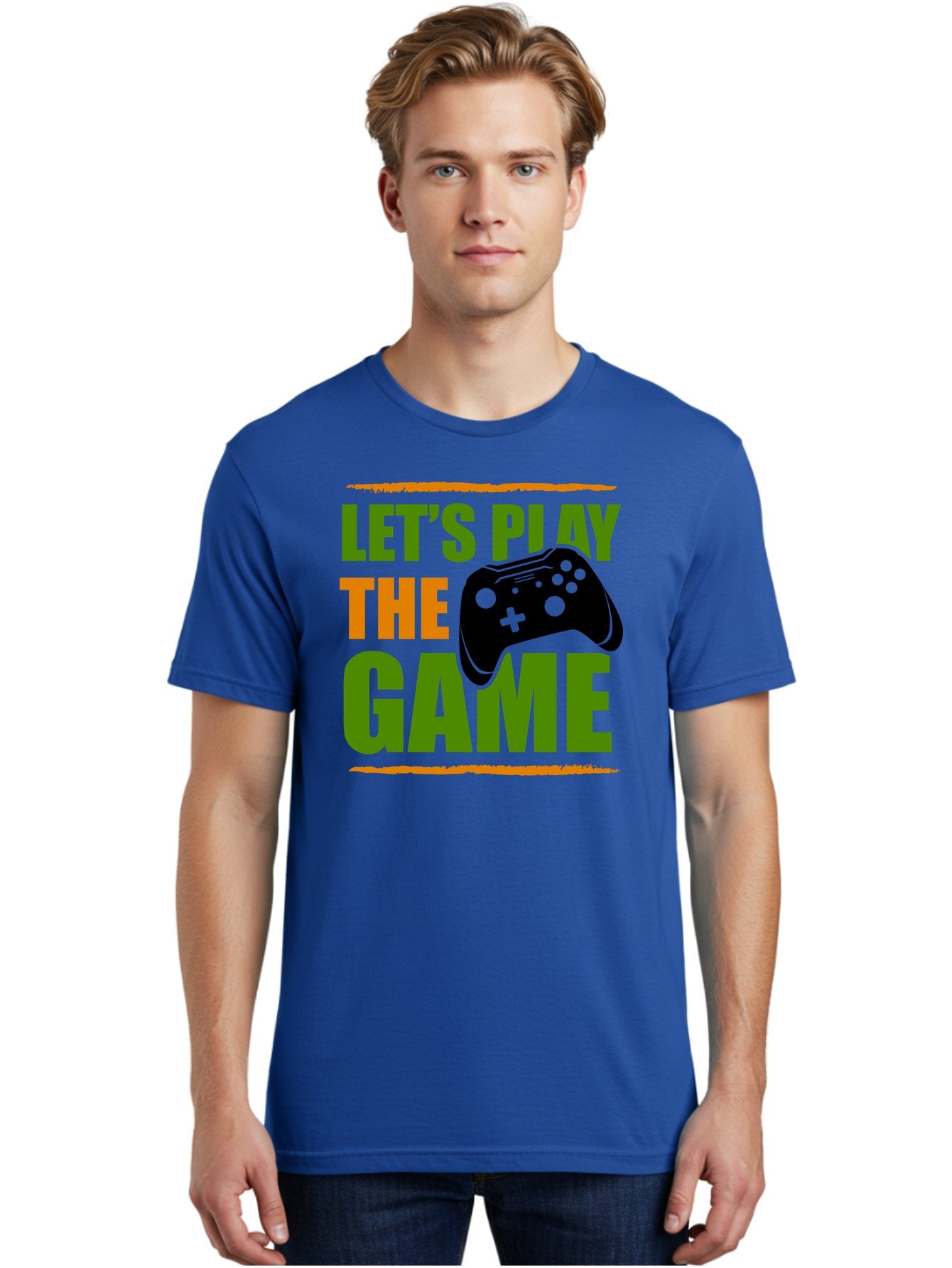 Let-S-Play-Game Men'S Graphic Tee, 100% Cotton, Comfortable Casual Summer Wear, Machine Washable, Game Controller, Playful Vibe, Gaming Inspiration, Let'S Play, Fun Gaming, Video Game, Gaming Culture, Gaming Community, Game On -  Aaa653 27