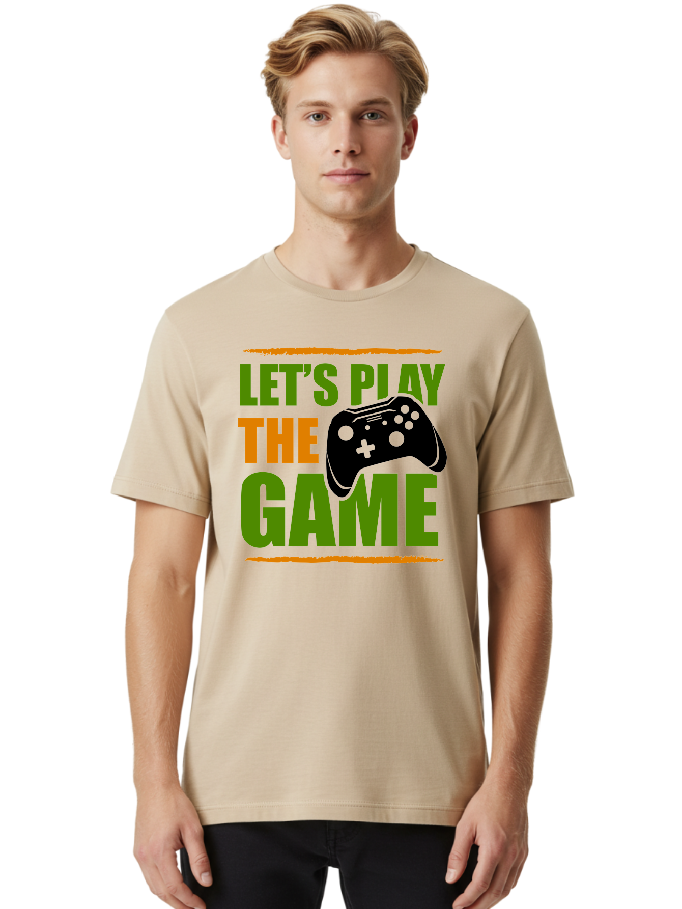 Let-S-Play-Game Men'S Graphic Tee, 100% Cotton, Comfortable Casual Summer Wear, Machine Washable, Game Controller, Playful Vibe, Gaming Inspiration, Let'S Play, Fun Gaming, Video Game, Gaming Culture, Gaming Community, Game On -  Aaa653 28