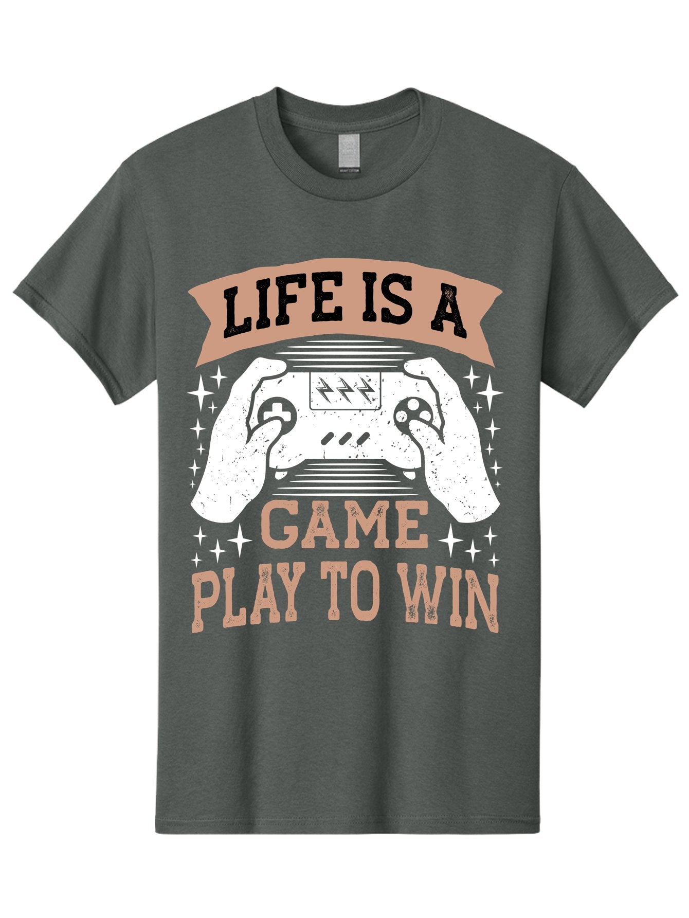Life-Is-A-Game-Play-To-Win Men'S Graphic Tee, 100% Cotton, Comfortable Casual Summer Wear, Machine Washable, Gaming Inspiration, Game Controller, Motivational Quote, Life Is A Game, Play To Win, Video Game Culture, Gamer Motivation, -  Aaa654 6