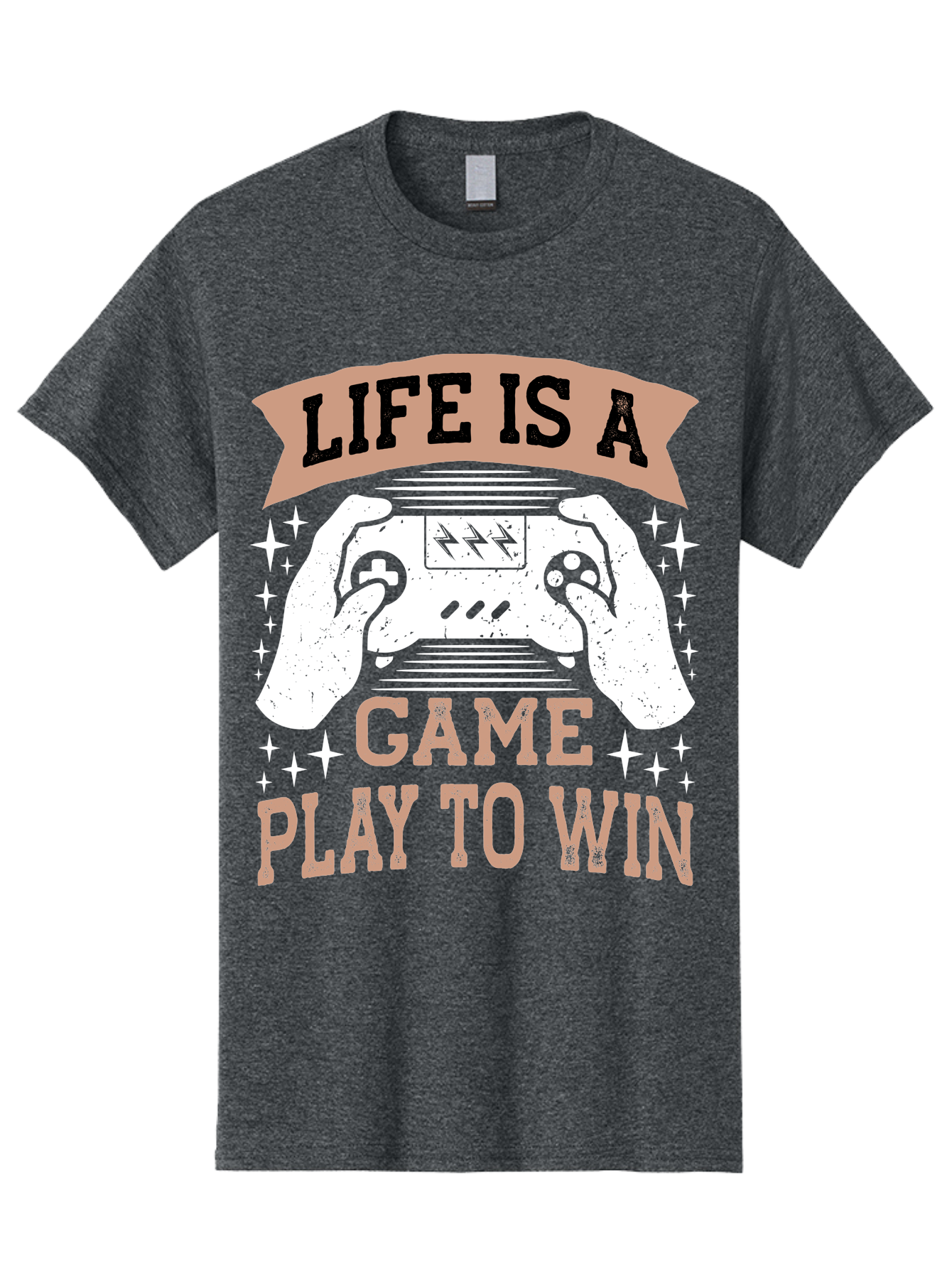 Life-Is-A-Game-Play-To-Win Men'S Graphic Tee, 100% Cotton, Comfortable Casual Summer Wear, Machine Washable, Gaming Inspiration, Game Controller, Motivational Quote, Life Is A Game, Play To Win, Video Game Culture, Gamer Motivation, -  Aaa654 7
