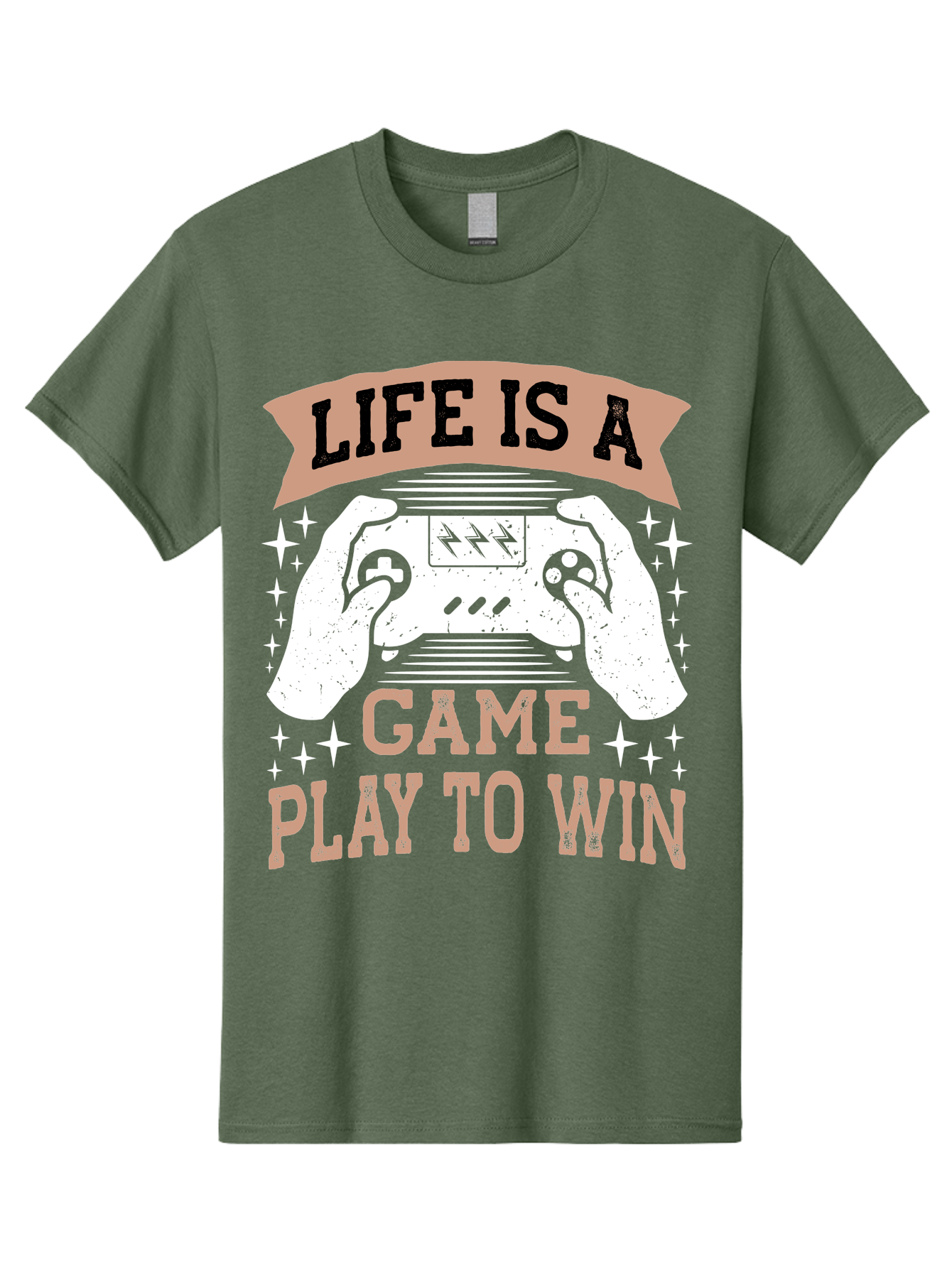 Life-Is-A-Game-Play-To-Win Men'S Graphic Tee, 100% Cotton, Comfortable Casual Summer Wear, Machine Washable, Gaming Inspiration, Game Controller, Motivational Quote, Life Is A Game, Play To Win, Video Game Culture, Gamer Motivation, -  Aaa654 15