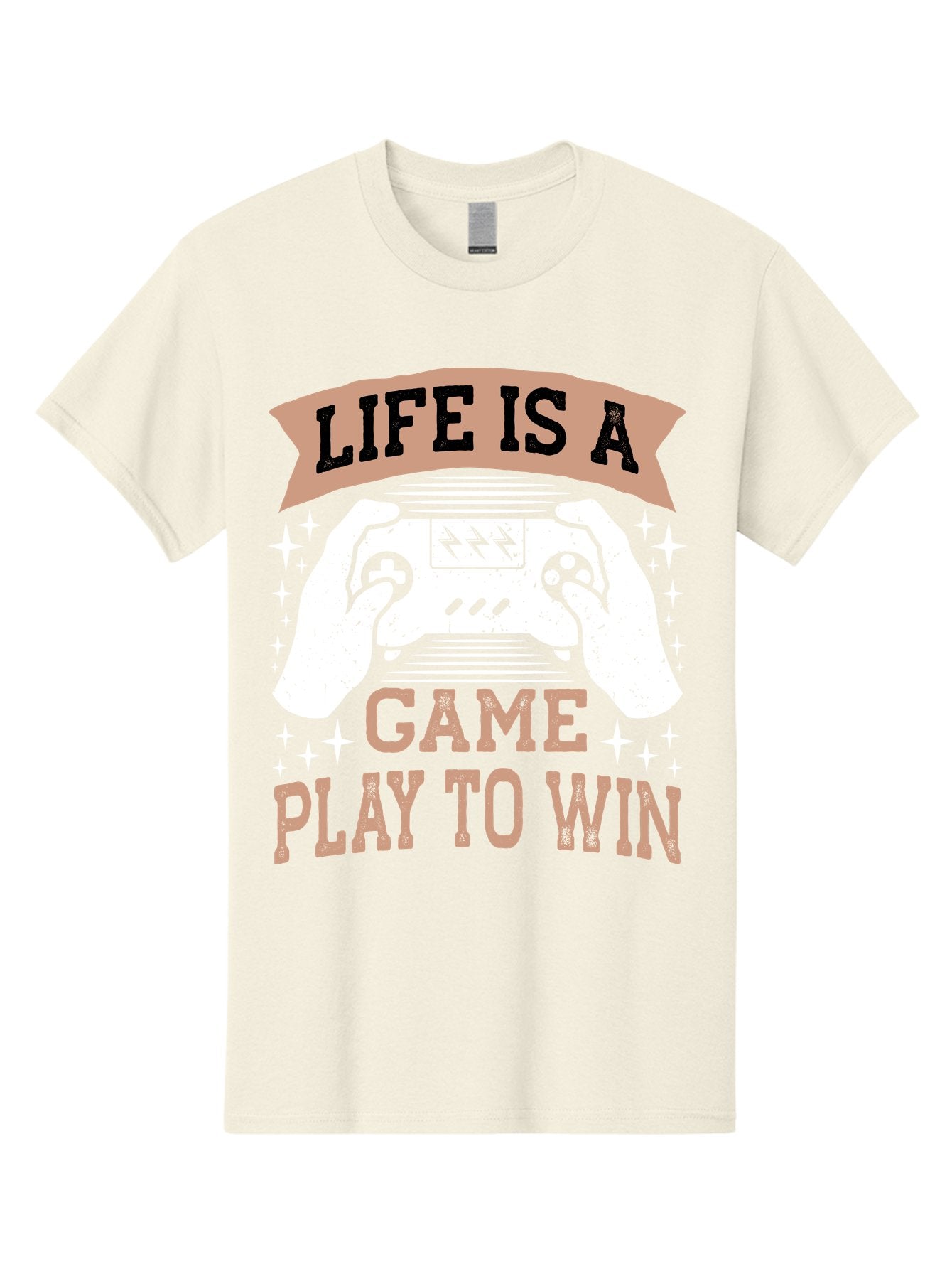 Life-Is-A-Game-Play-To-Win Men'S Graphic Tee, 100% Cotton, Comfortable Casual Summer Wear, Machine Washable, Gaming Inspiration, Game Controller, Motivational Quote, Life Is A Game, Play To Win, Video Game Culture, Gamer Motivation, -  Aaa654 15