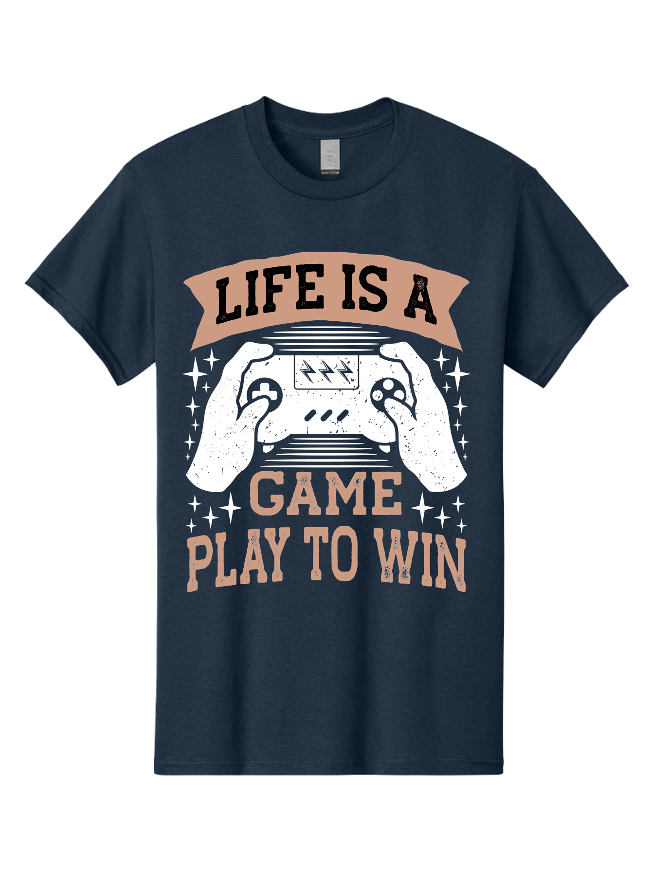 Life-Is-A-Game-Play-To-Win Men'S Graphic Tee, 100% Cotton, Comfortable Casual Summer Wear, Machine Washable, Gaming Inspiration, Game Controller, Motivational Quote, Life Is A Game, Play To Win, Video Game Culture, Gamer Motivation, -  Aaa654 13