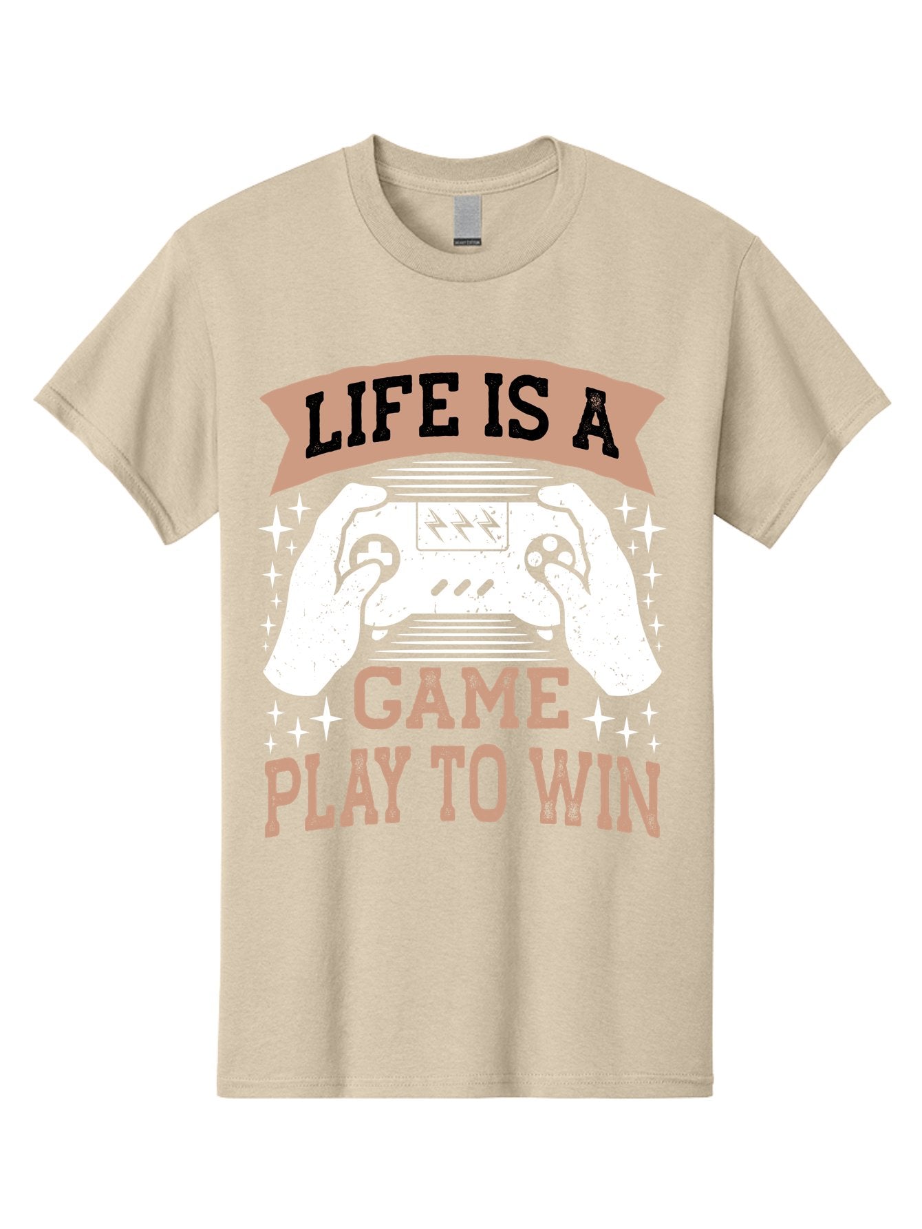 Life-Is-A-Game-Play-To-Win Men'S Graphic Tee, 100% Cotton, Comfortable Casual Summer Wear, Machine Washable, Gaming Inspiration, Game Controller, Motivational Quote, Life Is A Game, Play To Win, Video Game Culture, Gamer Motivation, -  Aaa654 9