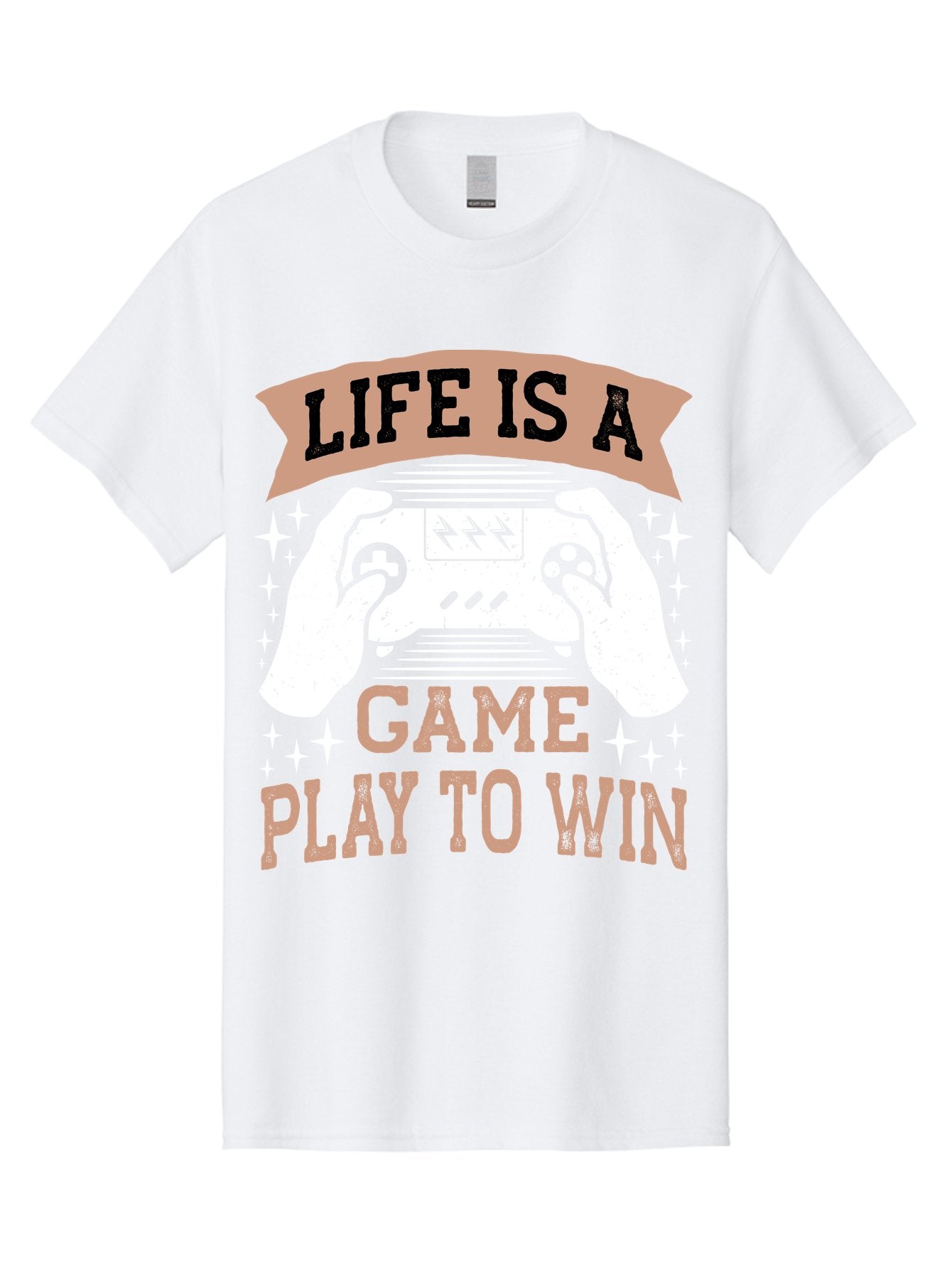 Life-Is-A-Game-Play-To-Win Men'S Graphic Tee, 100% Cotton, Comfortable Casual Summer Wear, Machine Washable, Gaming Inspiration, Game Controller, Motivational Quote, Life Is A Game, Play To Win, Video Game Culture, Gamer Motivation, -  Aaa654 11