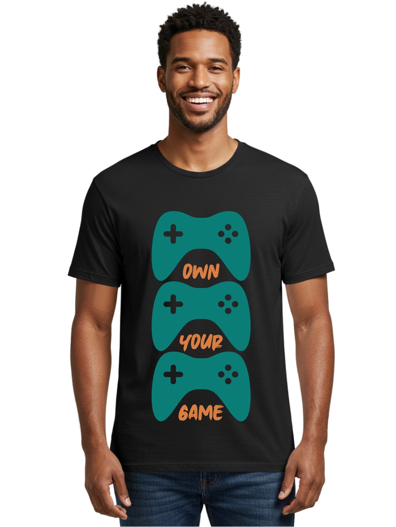 Own-Your-Game Men'S Graphic Tee, 100% Cotton, Comfortable Casual Summer Wear, Machine Washable, Video Game Controllers, Gaming, Gaming Culture, Own Your Game, Game Controllers, Playful Design, Console Gaming, Motivational Quote -  Aaa655 18