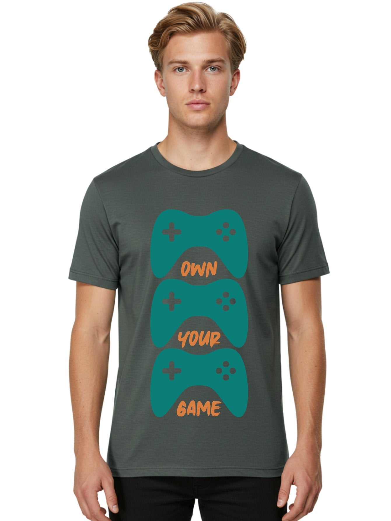 Own-Your-Game Men'S Graphic Tee, 100% Cotton, Comfortable Casual Summer Wear, Machine Washable, Video Game Controllers, Gaming, Gaming Culture, Own Your Game, Game Controllers, Playful Design, Console Gaming, Motivational Quote -  Aaa655 30