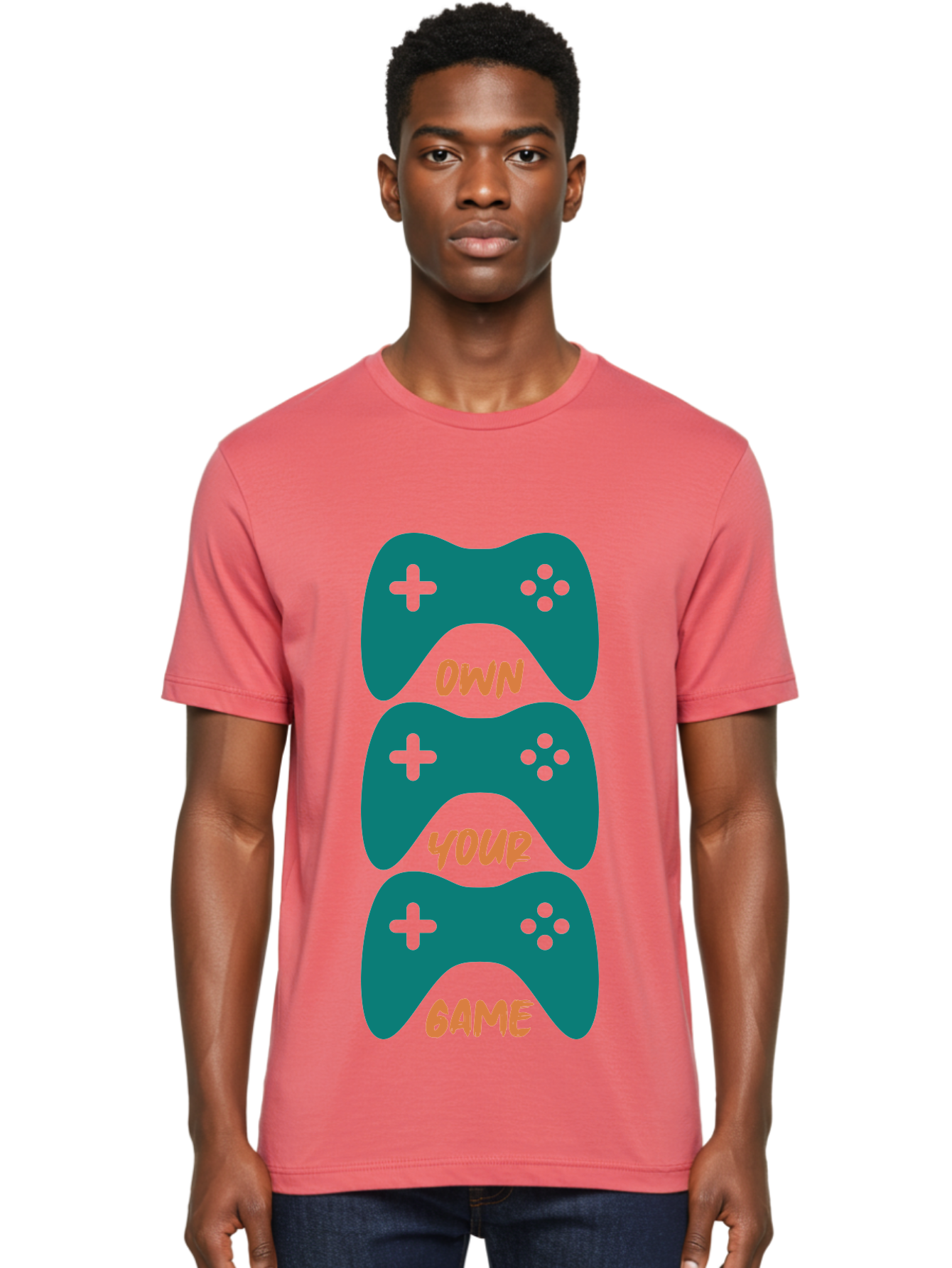 Own-Your-Game Men'S Graphic Tee, 100% Cotton, Comfortable Casual Summer Wear, Machine Washable, Video Game Controllers, Gaming, Gaming Culture, Own Your Game, Game Controllers, Playful Design, Console Gaming, Motivational Quote -  Aaa655 8