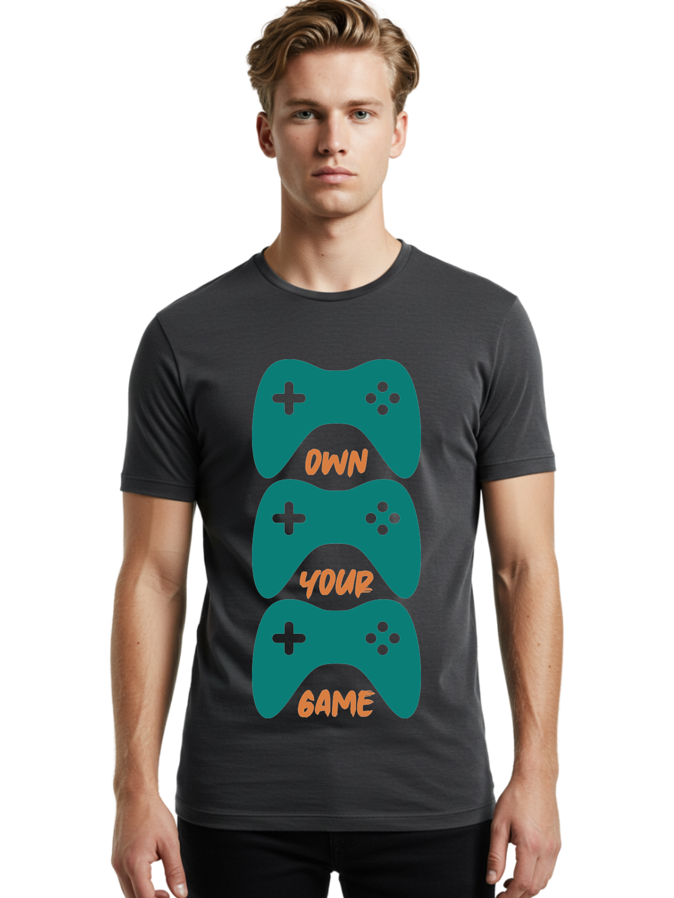 Own-Your-Game Men'S Graphic Tee, 100% Cotton, Comfortable Casual Summer Wear, Machine Washable, Video Game Controllers, Gaming, Gaming Culture, Own Your Game, Game Controllers, Playful Design, Console Gaming, Motivational Quote -  Aaa655 18