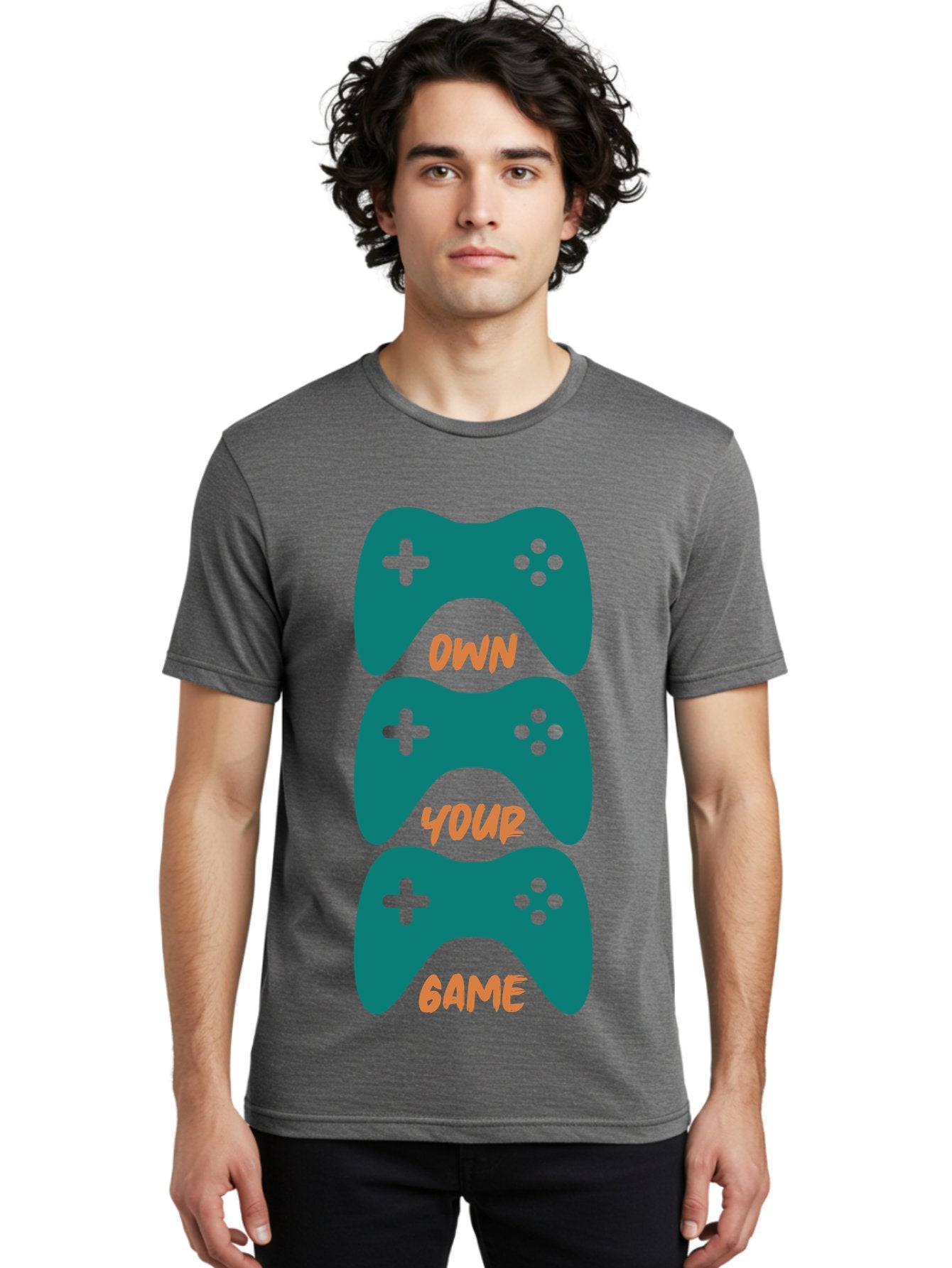 Own-Your-Game Men'S Graphic Tee, 100% Cotton, Comfortable Casual Summer Wear, Machine Washable, Video Game Controllers, Gaming, Gaming Culture, Own Your Game, Game Controllers, Playful Design, Console Gaming, Motivational Quote -  Aaa655 24