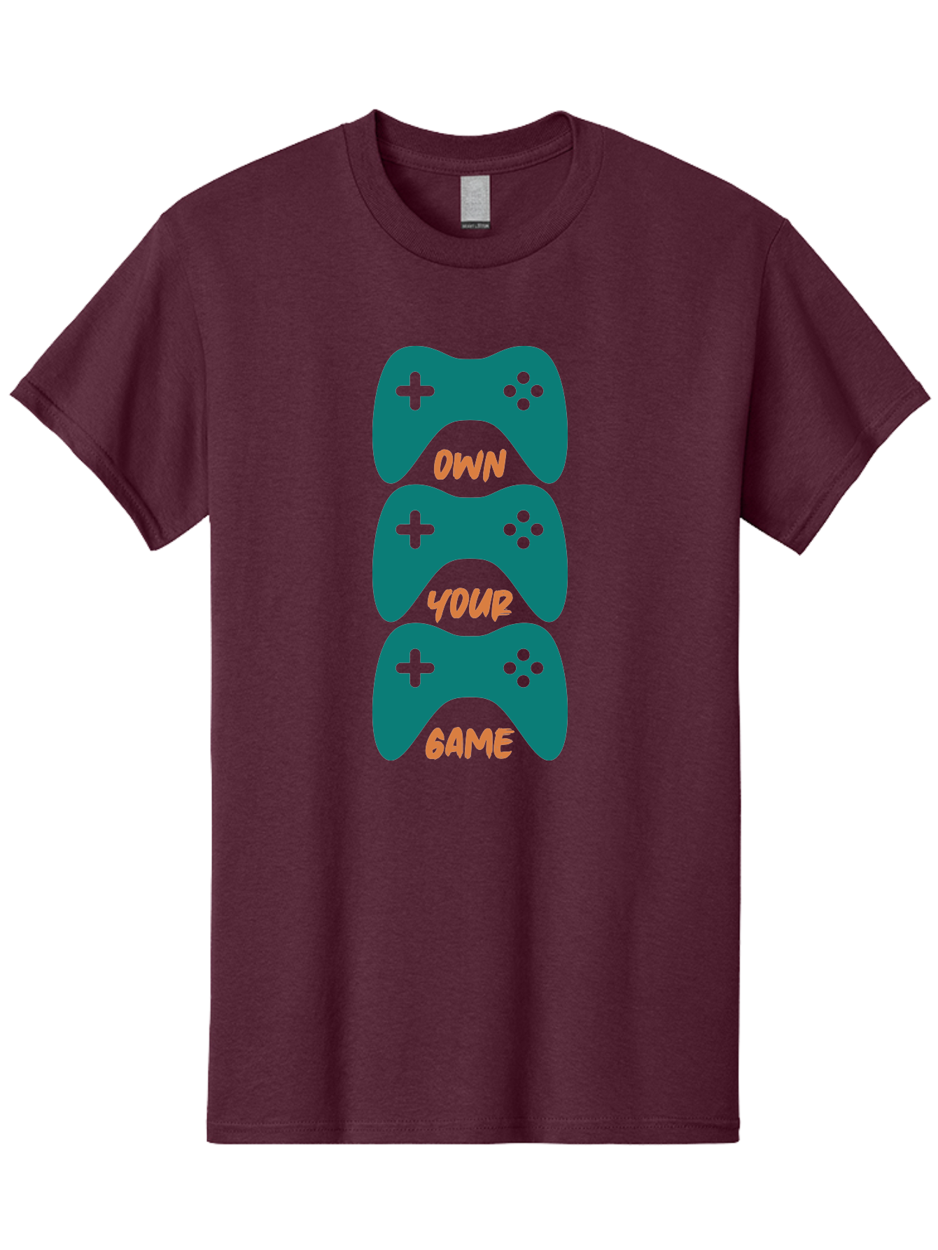 Own-Your-Game Men'S Graphic Tee, 100% Cotton, Comfortable Casual Summer Wear, Machine Washable, Video Game Controllers, Gaming, Gaming Culture, Own Your Game, Game Controllers, Playful Design, Console Gaming, Motivational Quote -  Aaa655