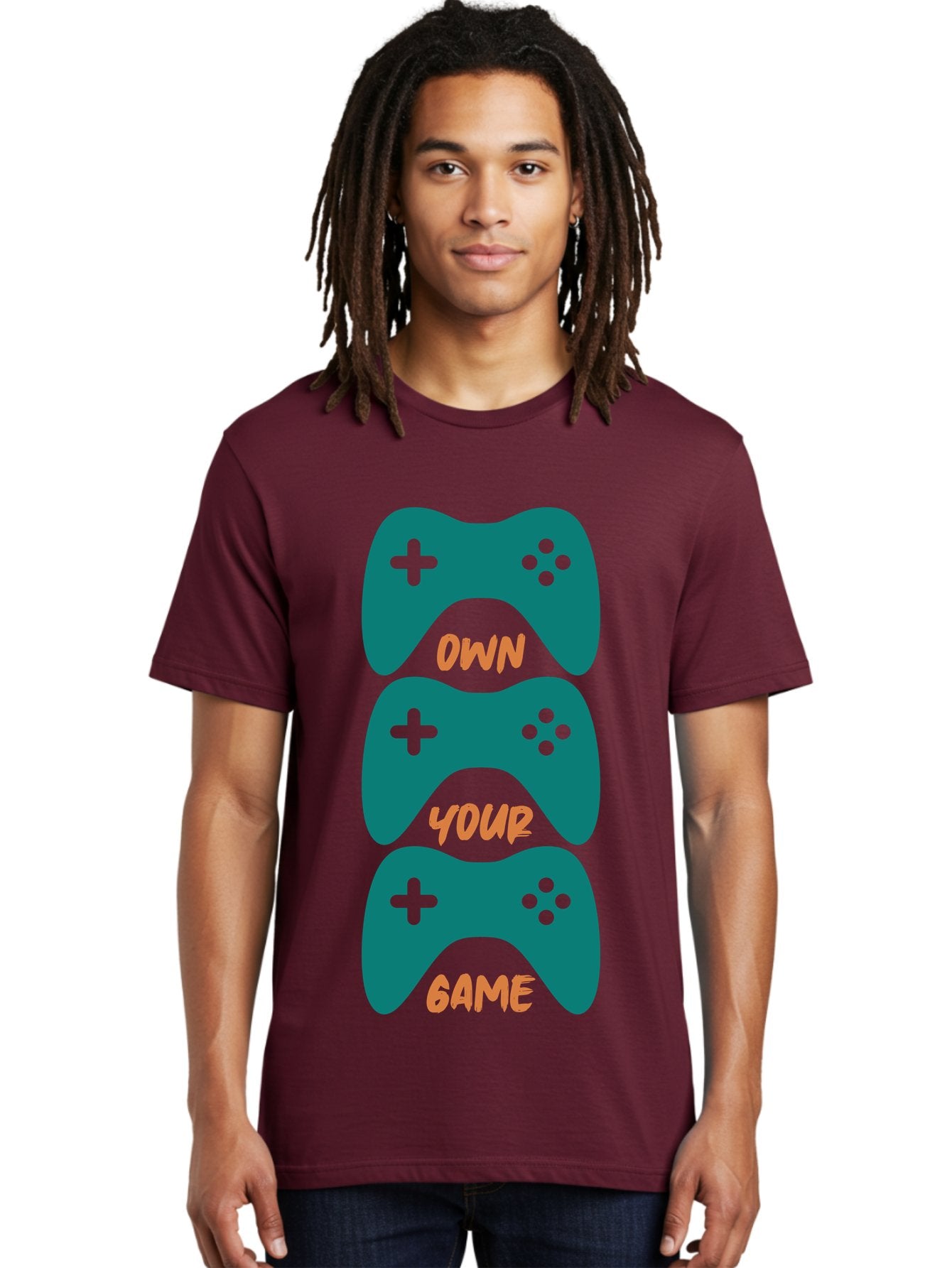 Own-Your-Game Men'S Graphic Tee, 100% Cotton, Comfortable Casual Summer Wear, Machine Washable, Video Game Controllers, Gaming, Gaming Culture, Own Your Game, Game Controllers, Playful Design, Console Gaming, Motivational Quote -  Aaa655 20