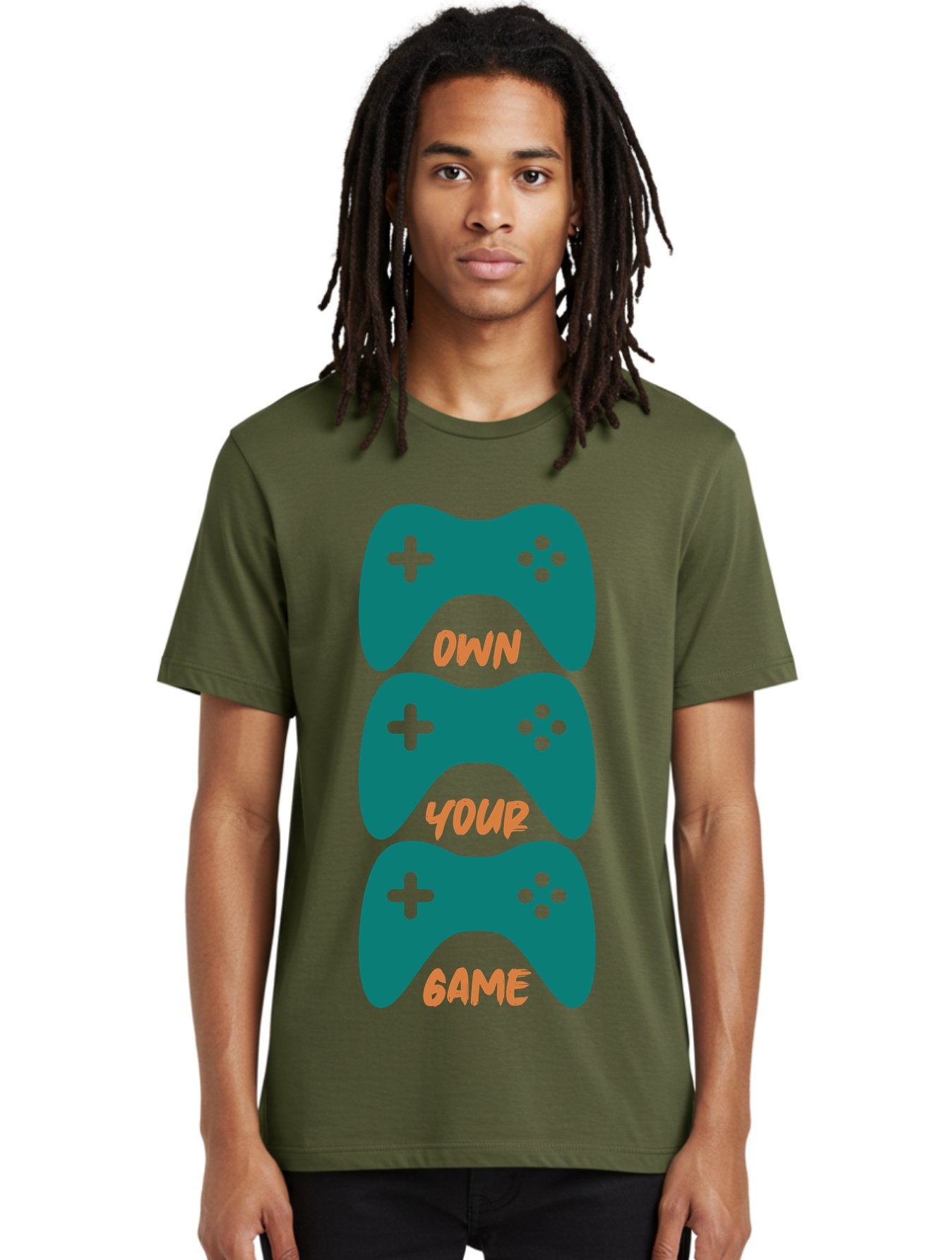 Own-Your-Game Men'S Graphic Tee, 100% Cotton, Comfortable Casual Summer Wear, Machine Washable, Video Game Controllers, Gaming, Gaming Culture, Own Your Game, Game Controllers, Playful Design, Console Gaming, Motivational Quote -  Aaa655 27