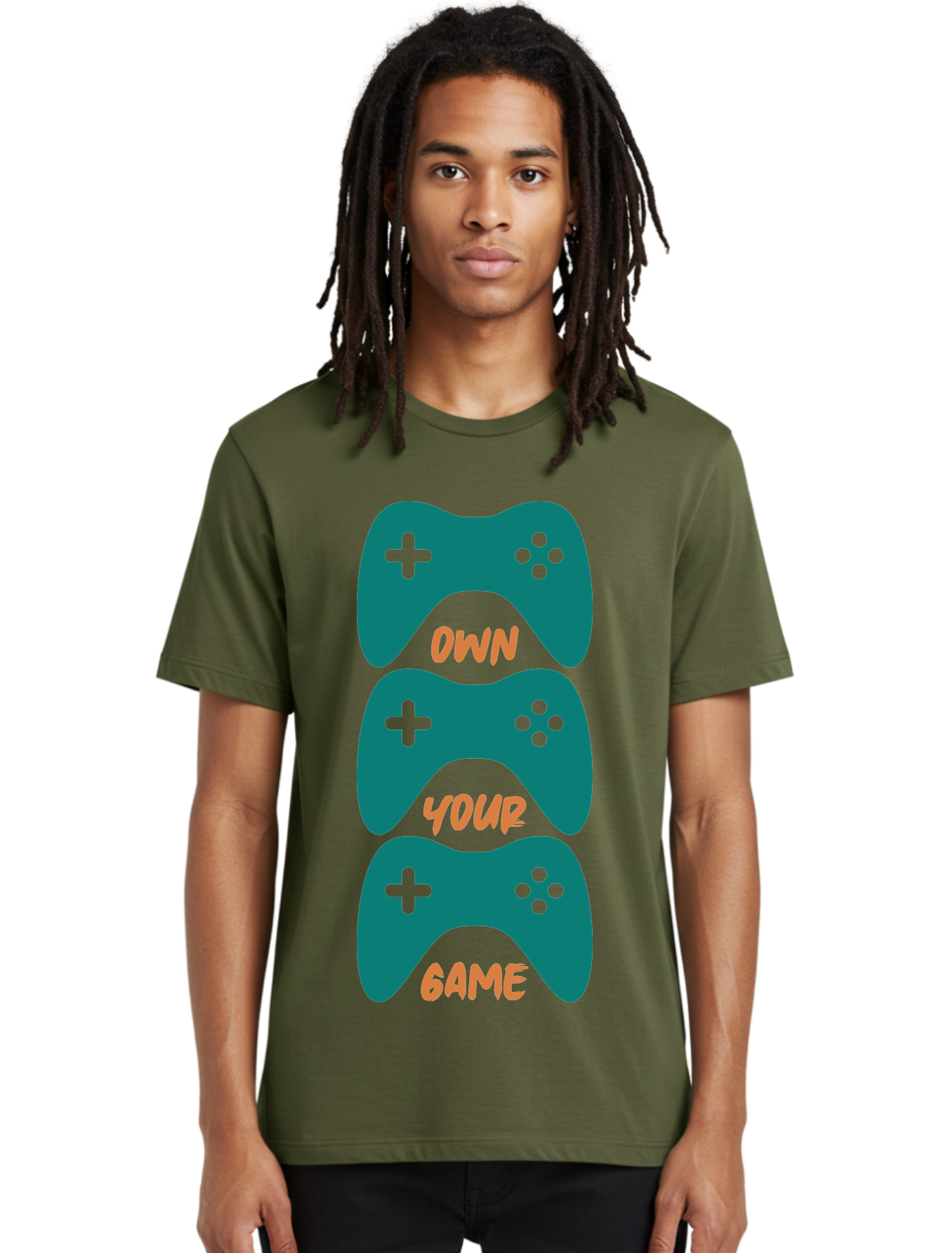 Own-Your-Game Men'S Graphic Tee, 100% Cotton, Comfortable Casual Summer Wear, Machine Washable, Video Game Controllers, Gaming, Gaming Culture, Own Your Game, Game Controllers, Playful Design, Console Gaming, Motivational Quote -  Aaa655 16
