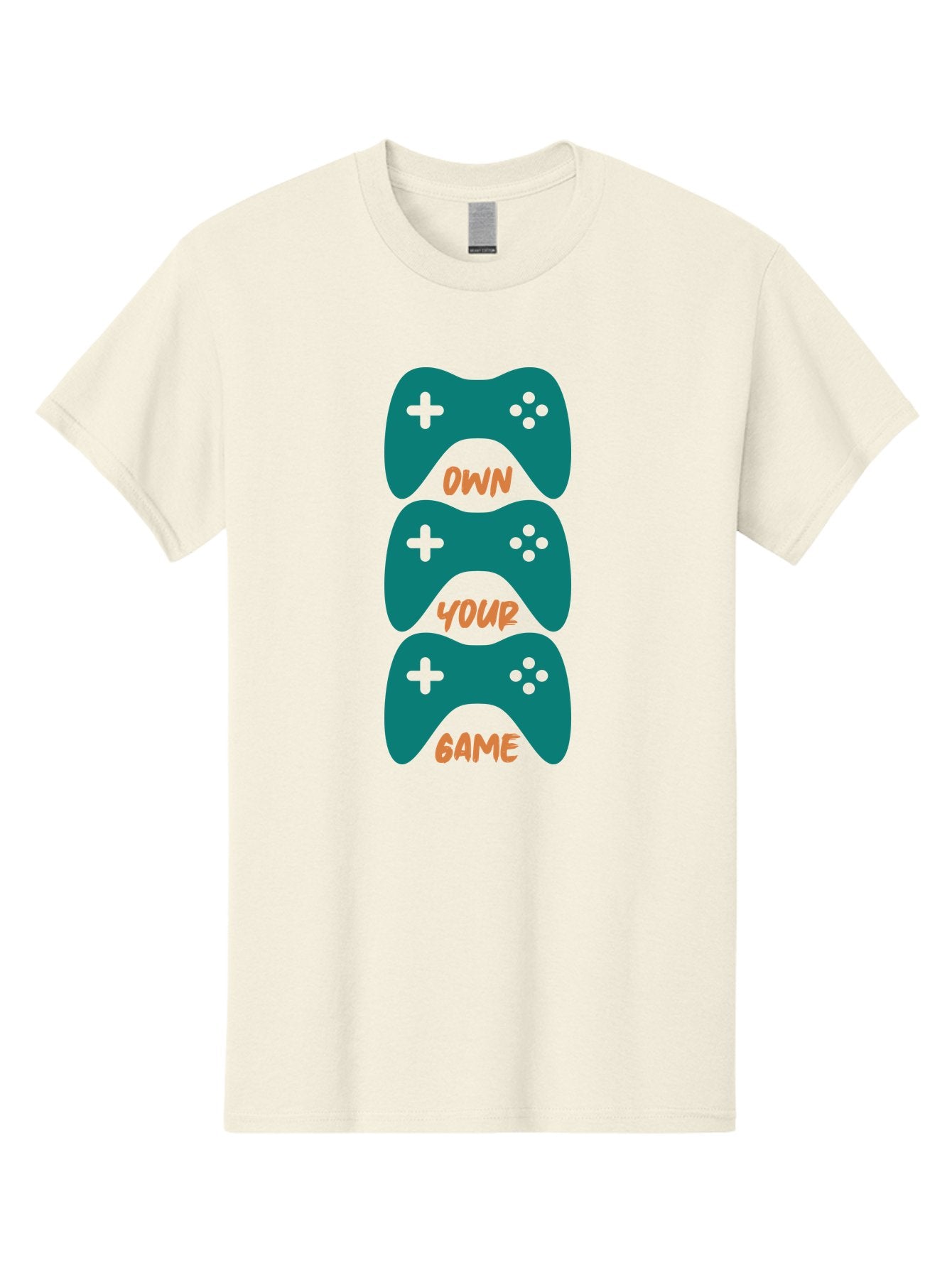 Own-Your-Game Men'S Graphic Tee, 100% Cotton, Comfortable Casual Summer Wear, Machine Washable, Video Game Controllers, Gaming, Gaming Culture, Own Your Game, Game Controllers, Playful Design, Console Gaming, Motivational Quote -  Aaa655 5
