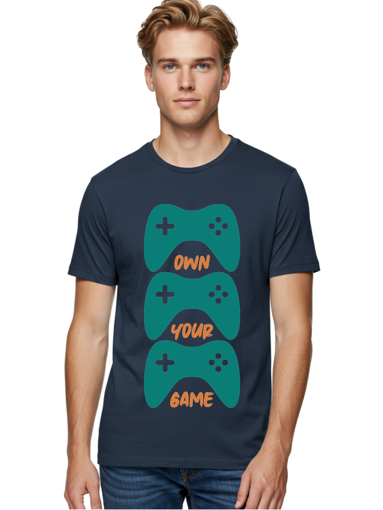 Own-Your-Game Men'S Graphic Tee, 100% Cotton, Comfortable Casual Summer Wear, Machine Washable, Video Game Controllers, Gaming, Gaming Culture, Own Your Game, Game Controllers, Playful Design, Console Gaming, Motivational Quote -  Aaa655 20