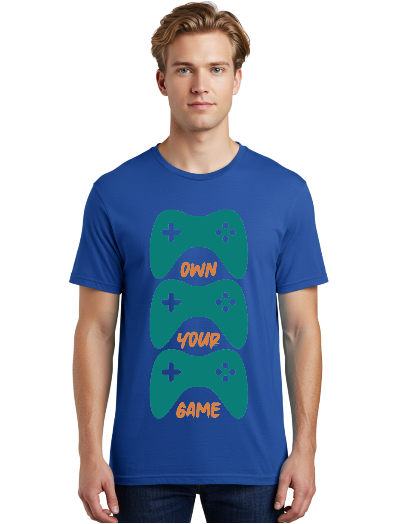 Own-Your-Game Men'S Graphic Tee, 100% Cotton, Comfortable Casual Summer Wear, Machine Washable, Video Game Controllers, Gaming, Gaming Culture, Own Your Game, Game Controllers, Playful Design, Console Gaming, Motivational Quote -  Aaa655 26