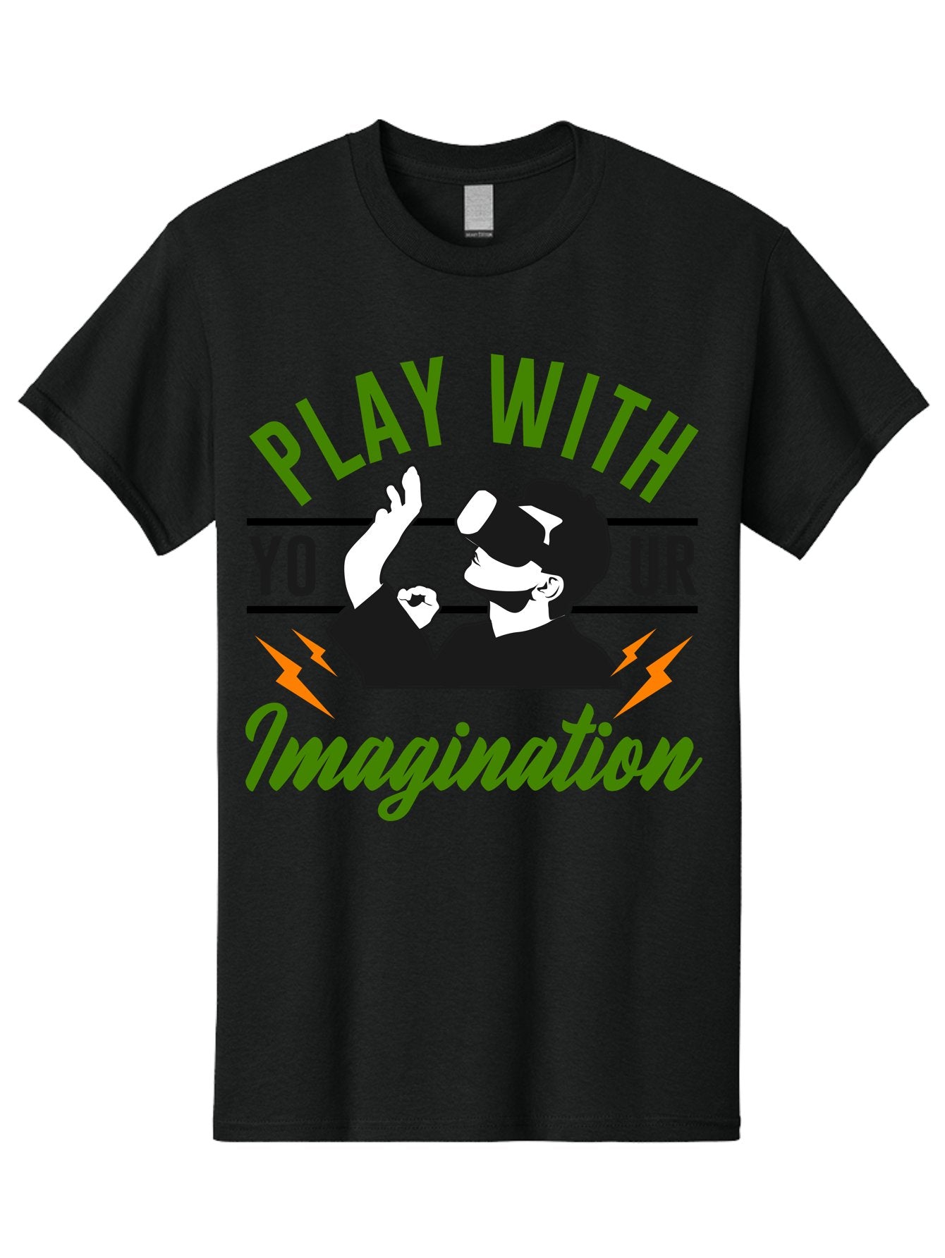 Play-With-Your-Imagination Men'S Graphic Tee, 100% Cotton, Comfortable Casual Summer Wear, Machine Washable, Virtual Reality Experience, Gaming Technology, Futuristic Entertainment, Immersive World, Creative Freedom, Innovative Design, -  Aaa656 14