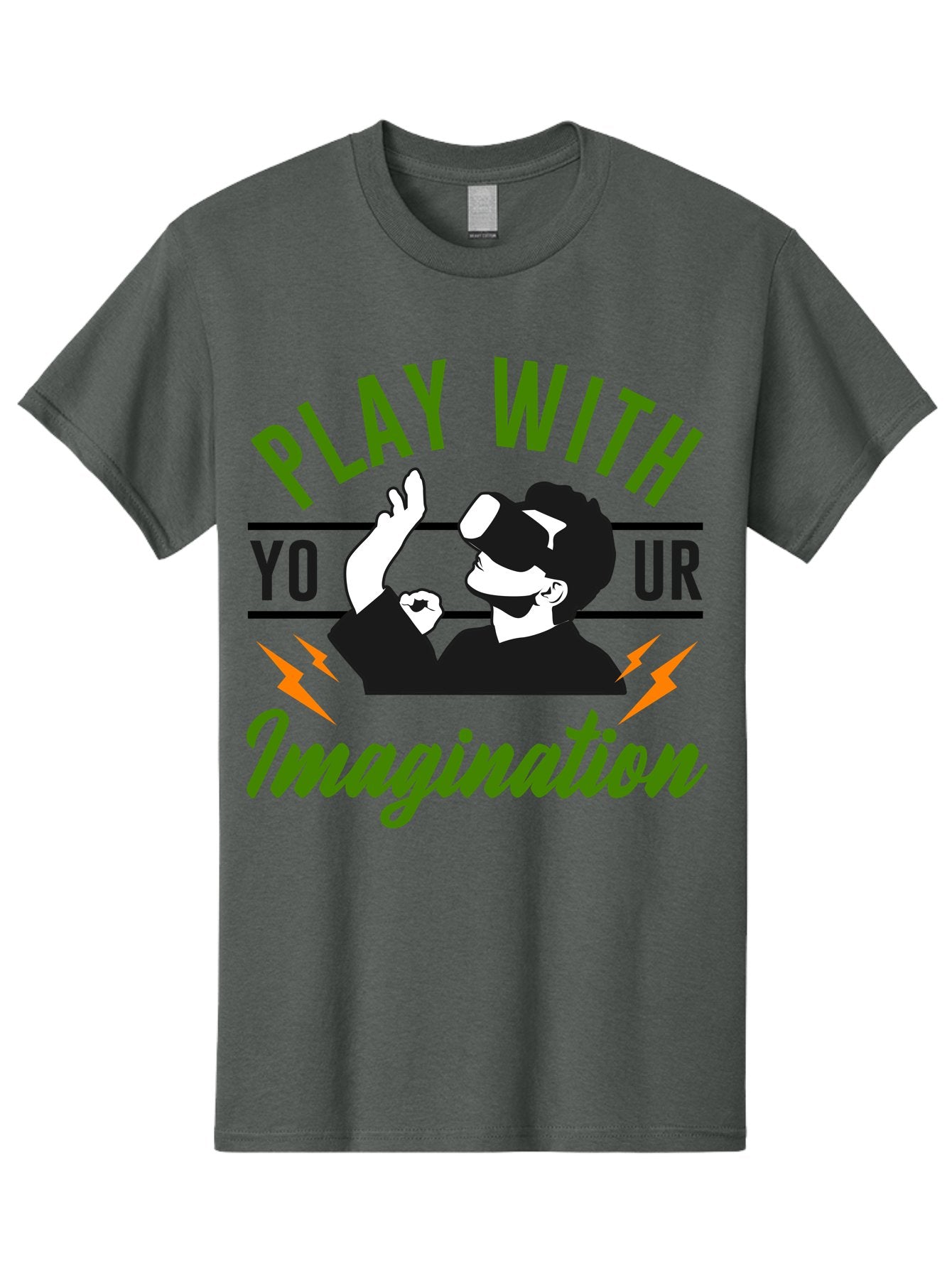 Play-With-Your-Imagination Men'S Graphic Tee, 100% Cotton, Comfortable Casual Summer Wear, Machine Washable, Virtual Reality Experience, Gaming Technology, Futuristic Entertainment, Immersive World, Creative Freedom, Innovative Design, -  Aaa656 9