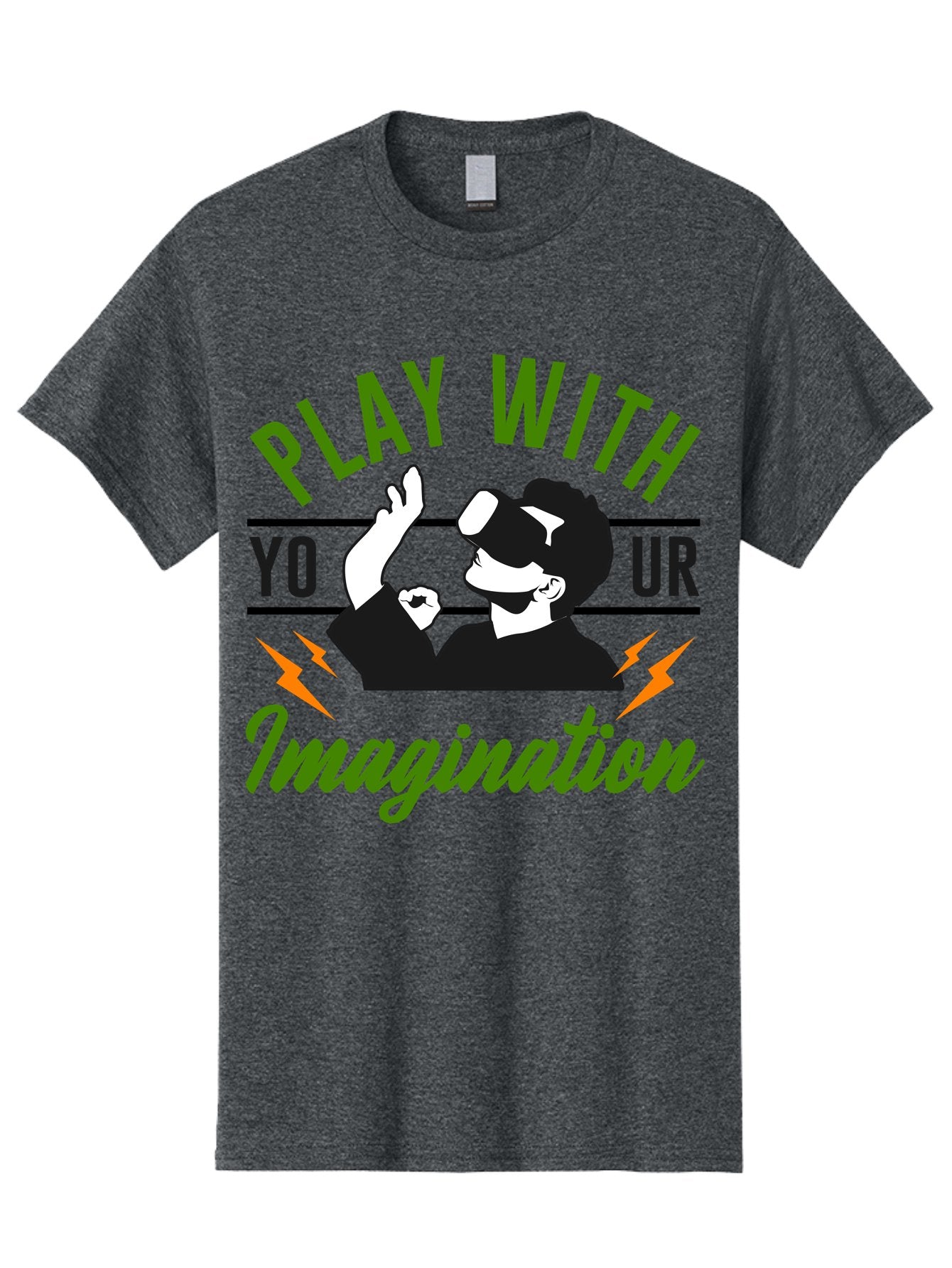 Play-With-Your-Imagination Men'S Graphic Tee, 100% Cotton, Comfortable Casual Summer Wear, Machine Washable, Virtual Reality Experience, Gaming Technology, Futuristic Entertainment, Immersive World, Creative Freedom, Innovative Design, -  Aaa656 11