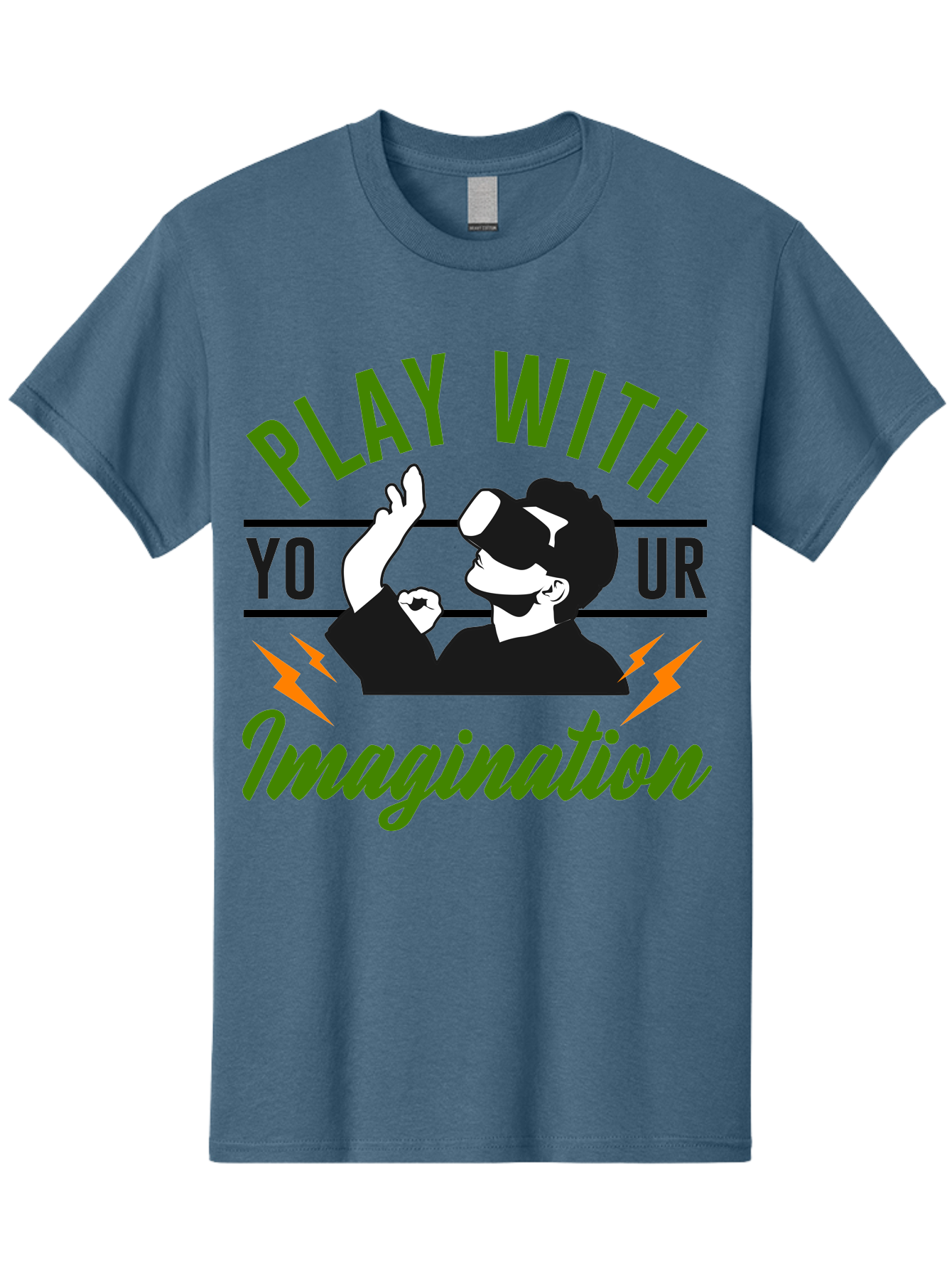 Play-With-Your-Imagination Men'S Graphic Tee, 100% Cotton, Comfortable Casual Summer Wear, Machine Washable, Virtual Reality Experience, Gaming Technology, Futuristic Entertainment, Immersive World, Creative Freedom, Innovative Design, -  Aaa656 11