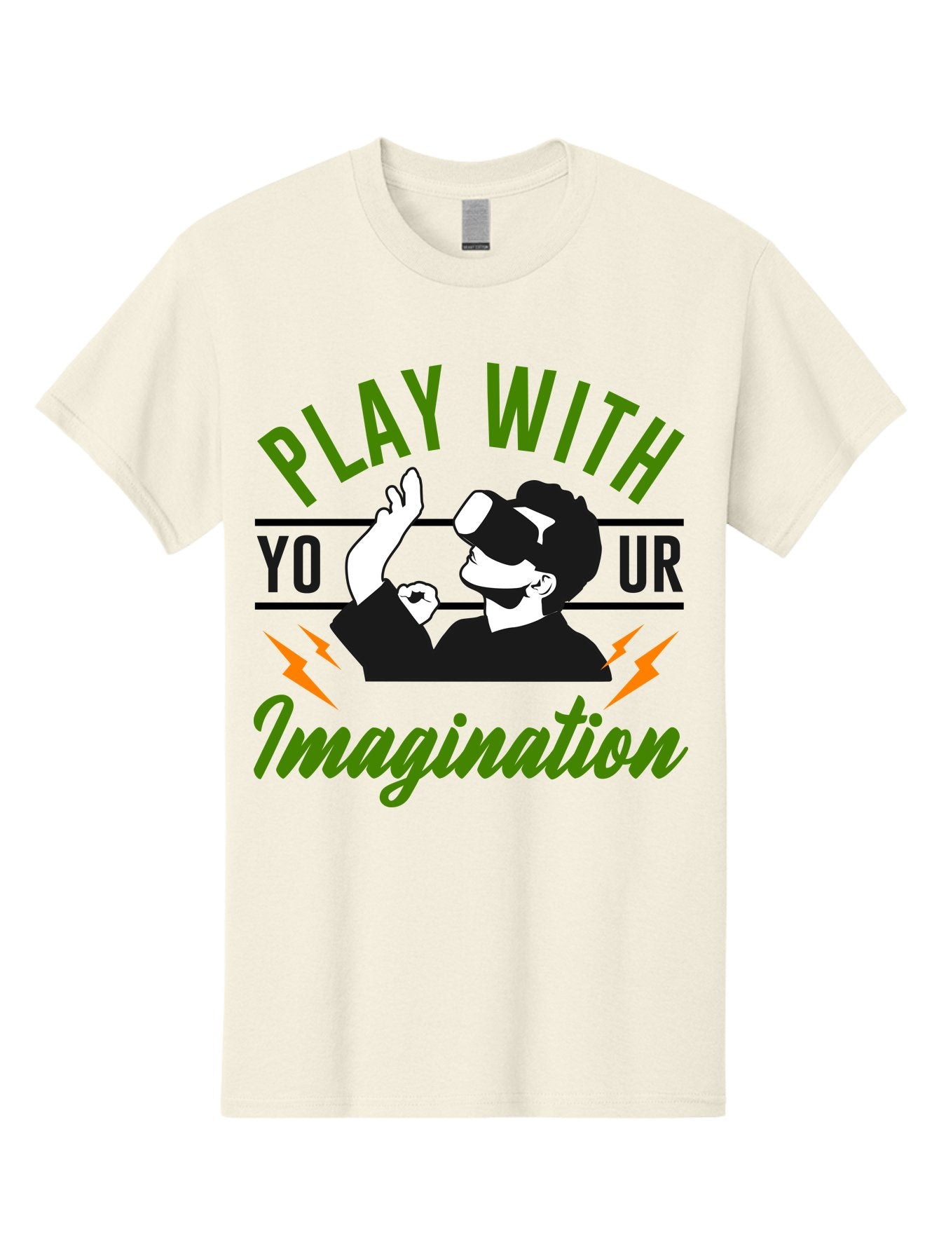 Play-With-Your-Imagination Men'S Graphic Tee, 100% Cotton, Comfortable Casual Summer Wear, Machine Washable, Virtual Reality Experience, Gaming Technology, Futuristic Entertainment, Immersive World, Creative Freedom, Innovative Design, -  Aaa656 7