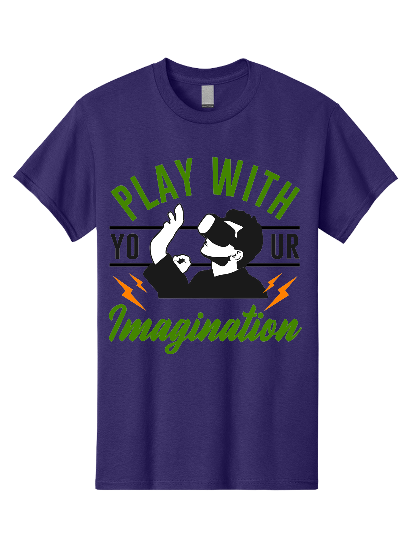 Play-With-Your-Imagination Men'S Graphic Tee, 100% Cotton, Comfortable Casual Summer Wear, Machine Washable, Virtual Reality Experience, Gaming Technology, Futuristic Entertainment, Immersive World, Creative Freedom, Innovative Design, -  Aaa656 21