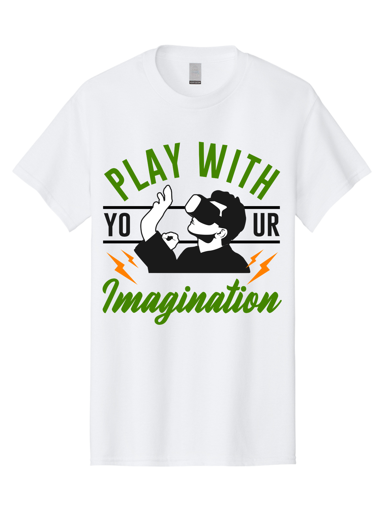Play-With-Your-Imagination Men'S Graphic Tee, 100% Cotton, Comfortable Casual Summer Wear, Machine Washable, Virtual Reality Experience, Gaming Technology, Futuristic Entertainment, Immersive World, Creative Freedom, Innovative Design, -  Aaa656 29