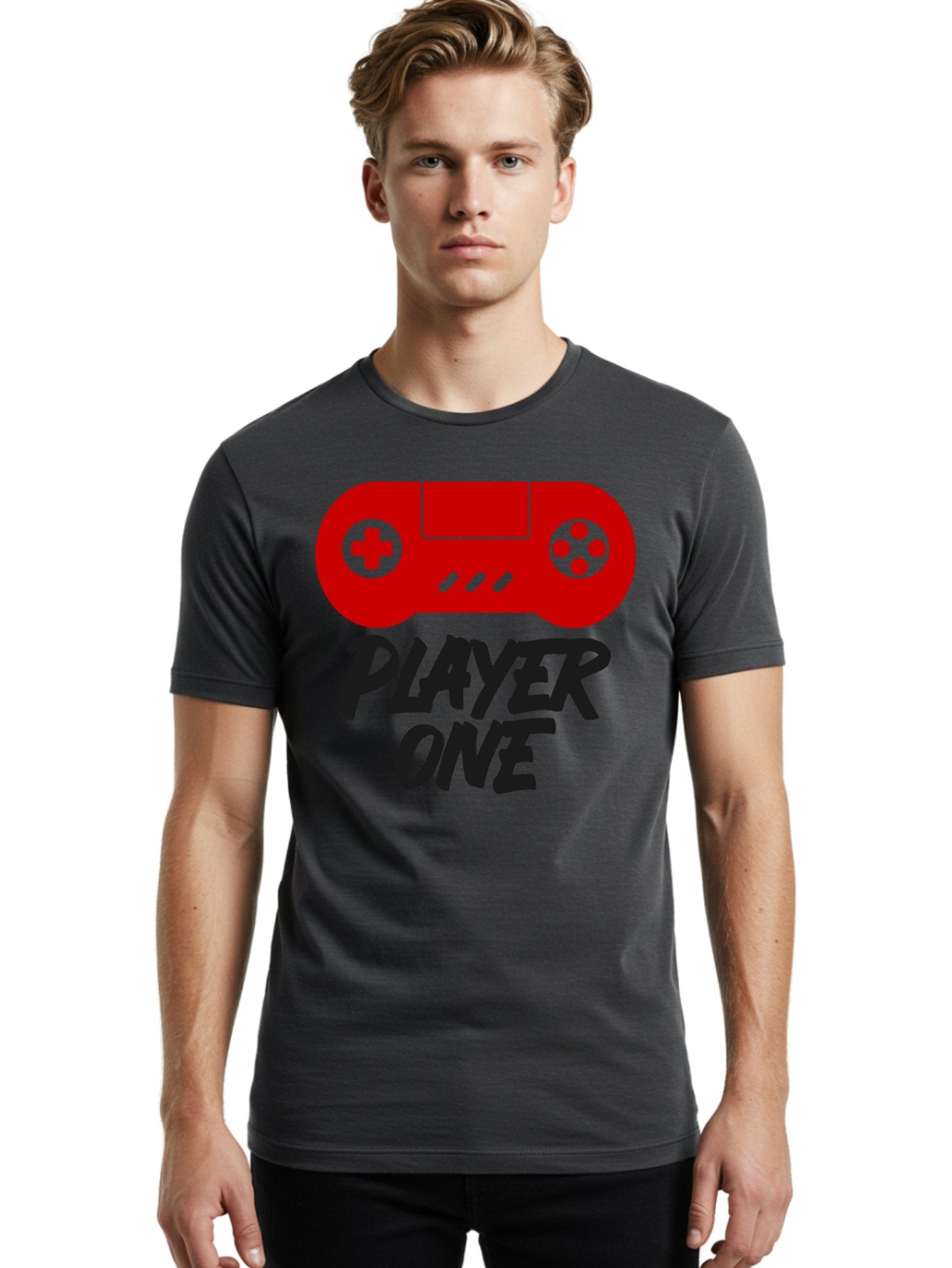 Player-One Men'S Graphic Tee, 100% Cotton, Comfortable Casual Summer Wear, Machine Washable, Retro Video Game, Vintage Gaming, Player One, Classic Console, Gaming Nostalgia, Pixel Art, Retro Aesthetic, Graphic Design -  Aaa657 24