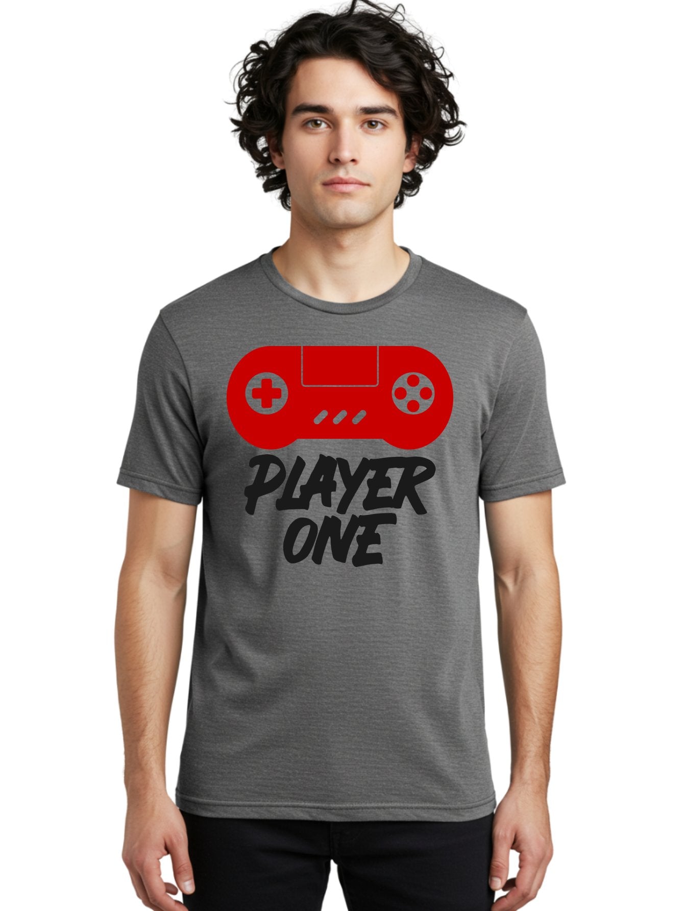 Player-One Men'S Graphic Tee, 100% Cotton, Comfortable Casual Summer Wear, Machine Washable, Retro Video Game, Vintage Gaming, Player One, Classic Console, Gaming Nostalgia, Pixel Art, Retro Aesthetic, Graphic Design -  Aaa657 25