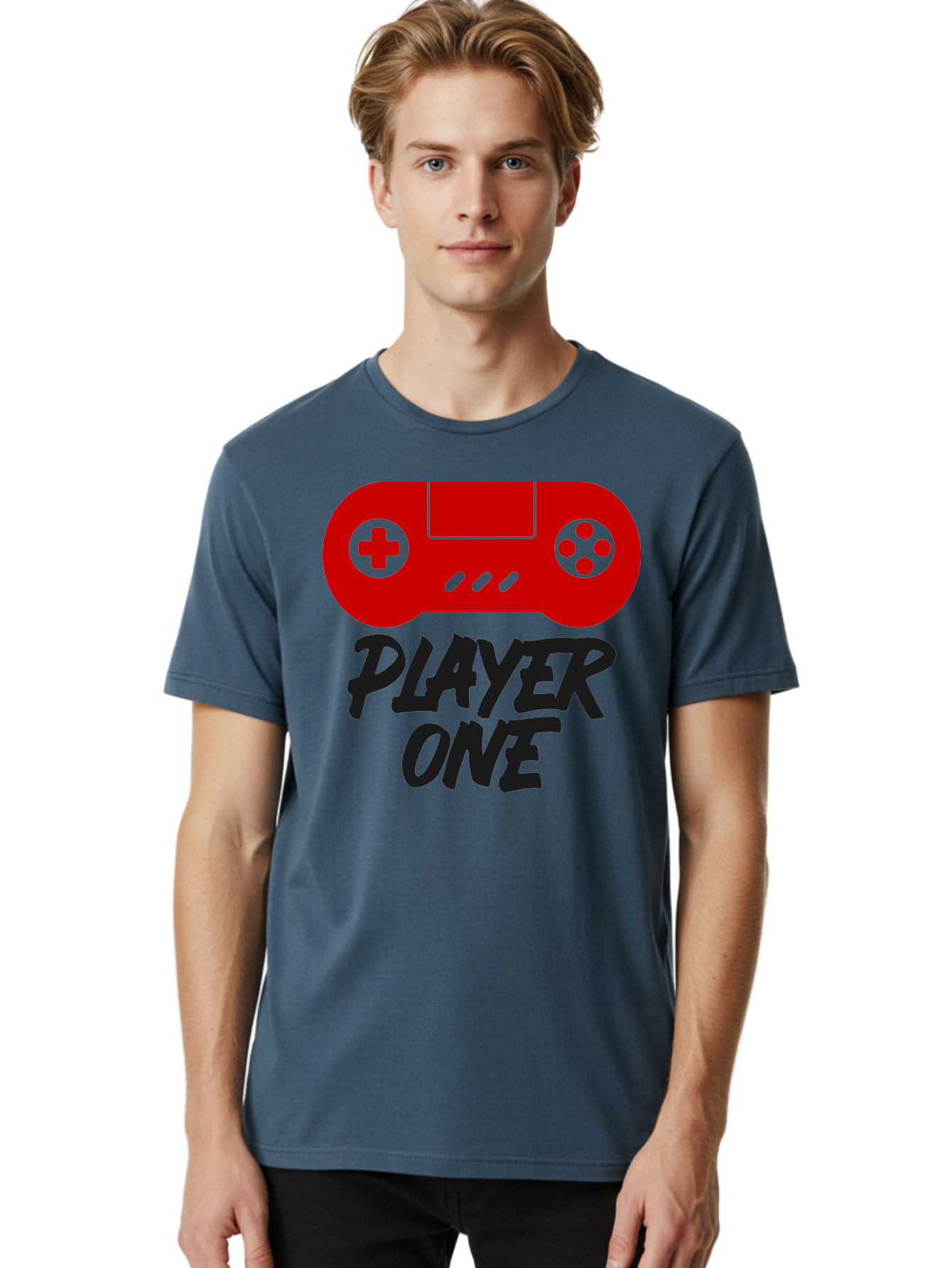 Player-One Men'S Graphic Tee, 100% Cotton, Comfortable Casual Summer Wear, Machine Washable, Retro Video Game, Vintage Gaming, Player One, Classic Console, Gaming Nostalgia, Pixel Art, Retro Aesthetic, Graphic Design -  Aaa657