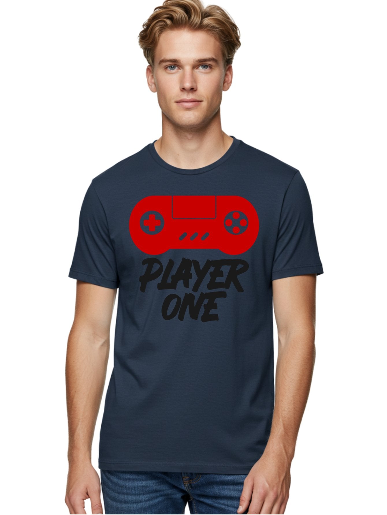 Player-One Men'S Graphic Tee, 100% Cotton, Comfortable Casual Summer Wear, Machine Washable, Retro Video Game, Vintage Gaming, Player One, Classic Console, Gaming Nostalgia, Pixel Art, Retro Aesthetic, Graphic Design -  Aaa657 21