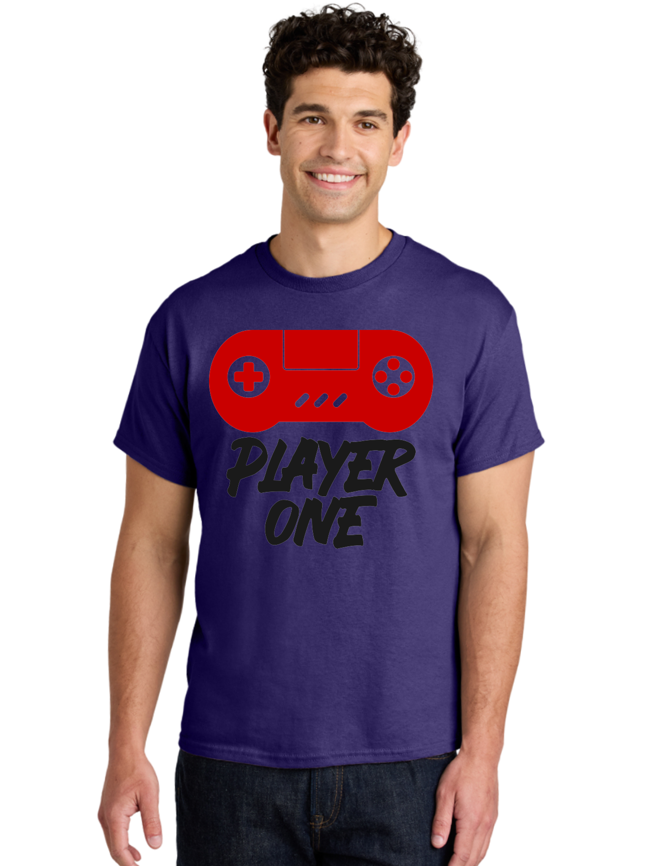 Player-One Men'S Graphic Tee, 100% Cotton, Comfortable Casual Summer Wear, Machine Washable, Retro Video Game, Vintage Gaming, Player One, Classic Console, Gaming Nostalgia, Pixel Art, Retro Aesthetic, Graphic Design -  Aaa657 22