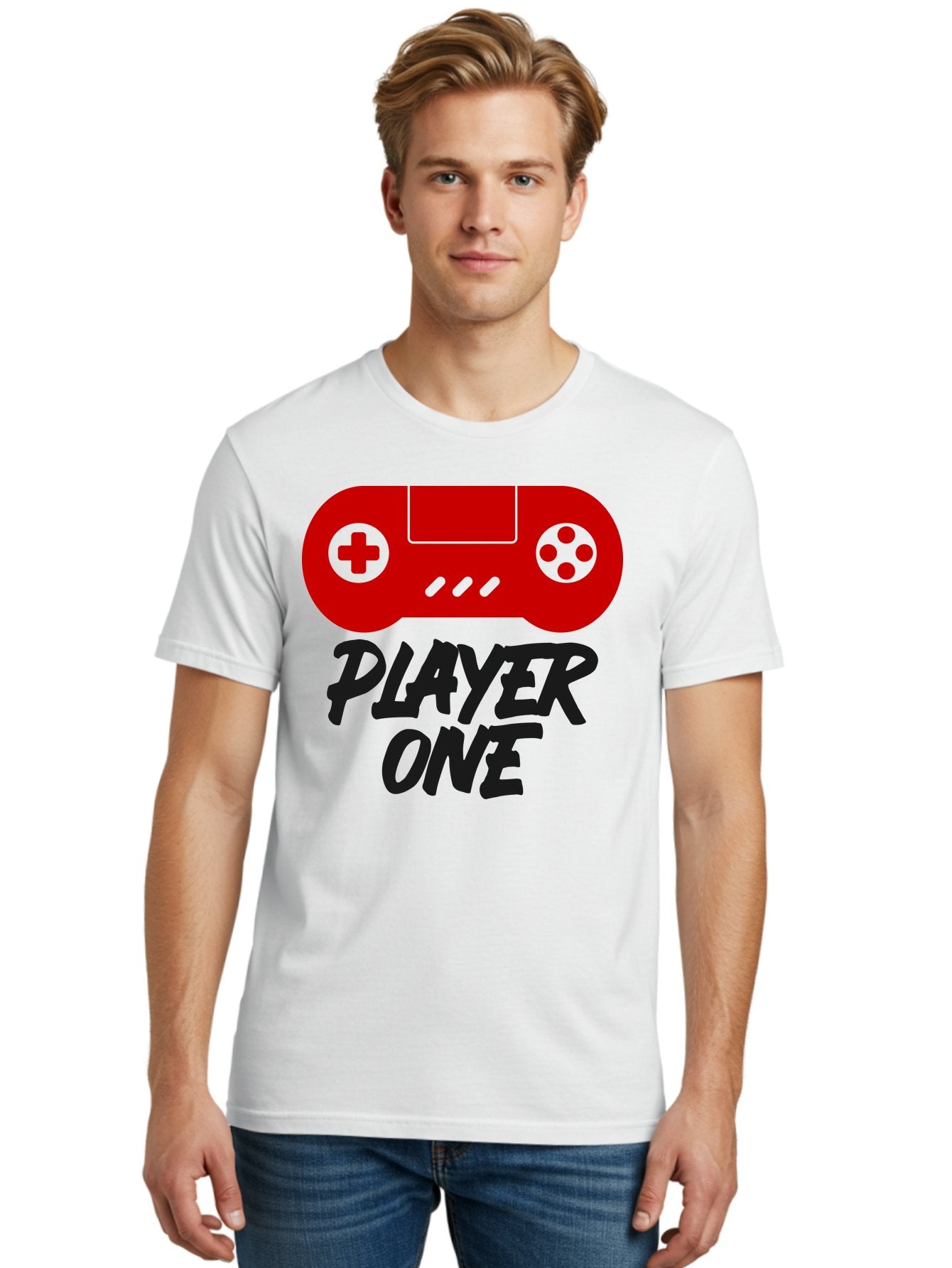 Player-One Men'S Graphic Tee, 100% Cotton, Comfortable Casual Summer Wear, Machine Washable, Retro Video Game, Vintage Gaming, Player One, Classic Console, Gaming Nostalgia, Pixel Art, Retro Aesthetic, Graphic Design -  Aaa657 16