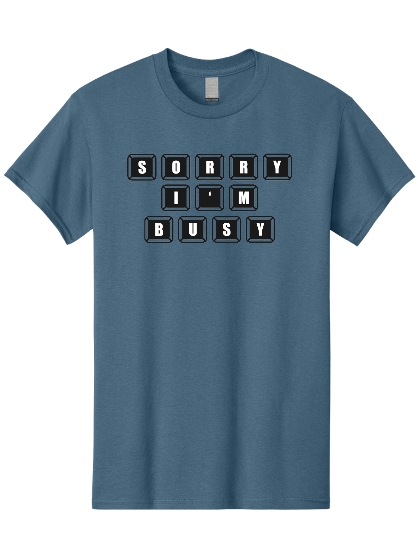Sorry-I-M-Busy Men'S Graphic Tee, 100% Cotton, Comfortable Casual Summer Wear, Machine Washable, Keyboard Keys, Sorry Message, Busy Status, Retro Computer, Nostalgic Design, Typing Layout, Simple Font, Tech Graphics, Computer Nostalgia, -  Aaa659 11