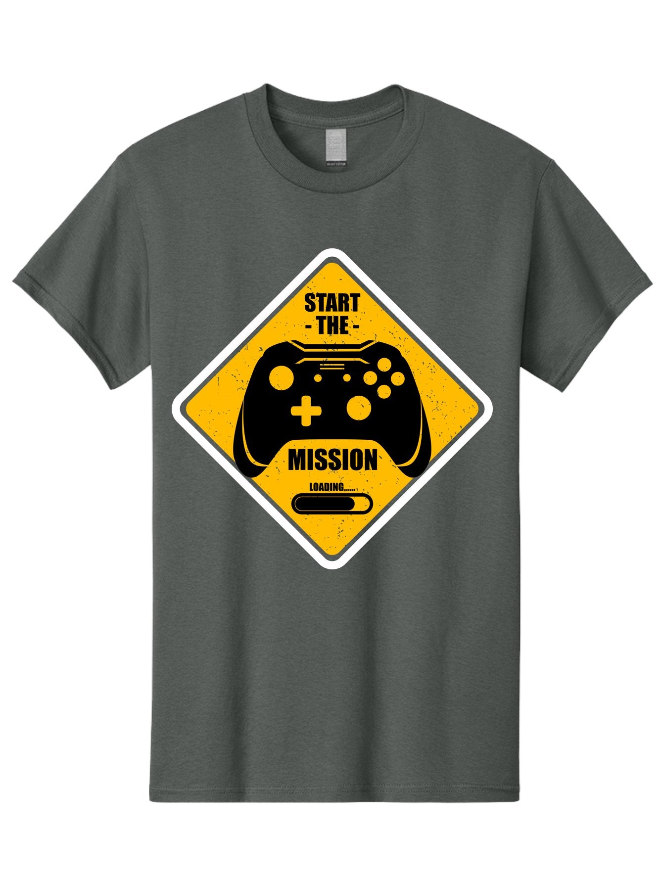 Start-The-Mission Men'S Graphic Tee, 100% Cotton, Comfortable Casual Summer Wear, Machine Washable, Video Game Controller, Gaming Mission, Start The Mission, Loading Screen, Game Loading, Gaming Theme, Black Controller -  Aaa660 13