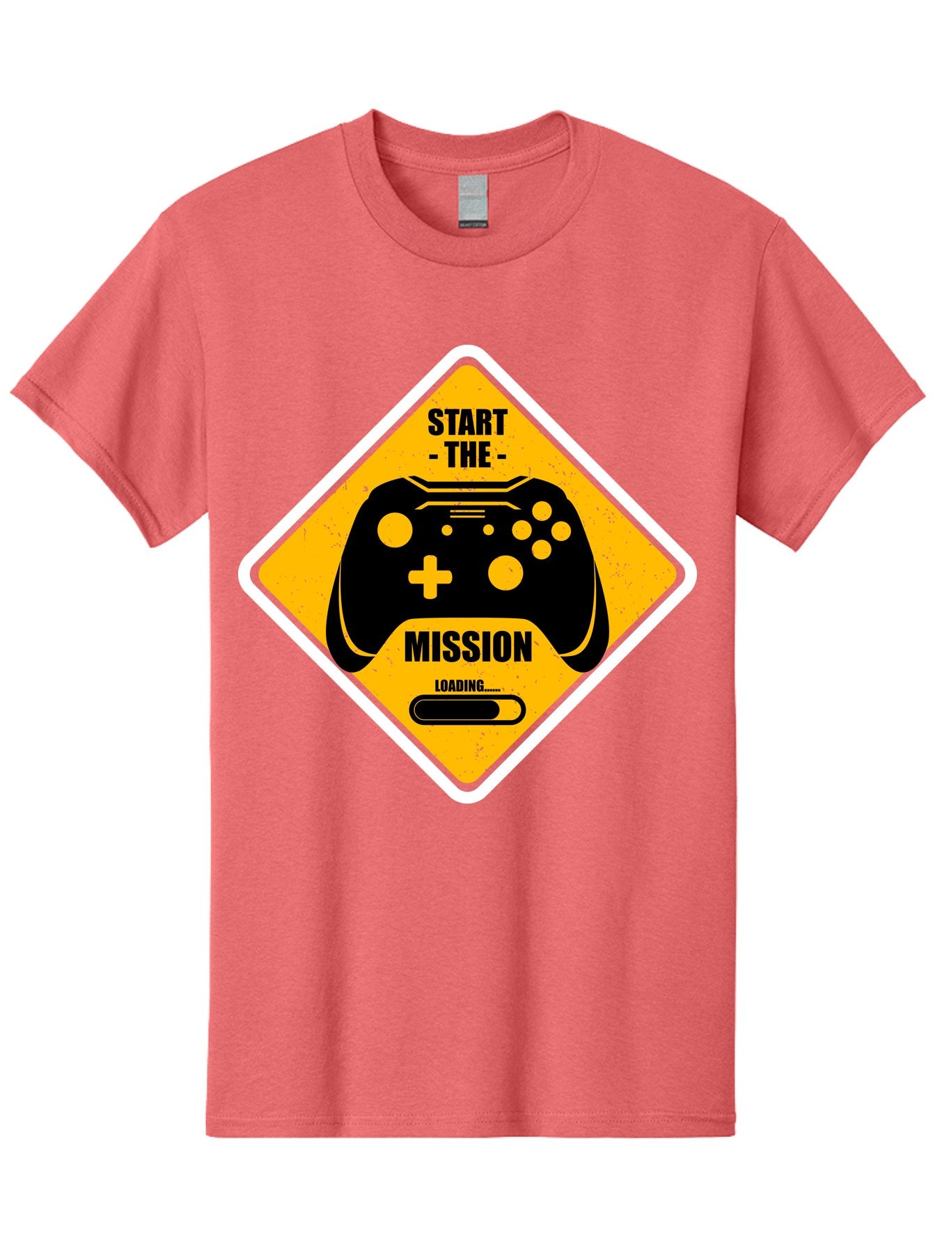 Start-The-Mission Men'S Graphic Tee, 100% Cotton, Comfortable Casual Summer Wear, Machine Washable, Video Game Controller, Gaming Mission, Start The Mission, Loading Screen, Game Loading, Gaming Theme, Black Controller -  Aaa660 7