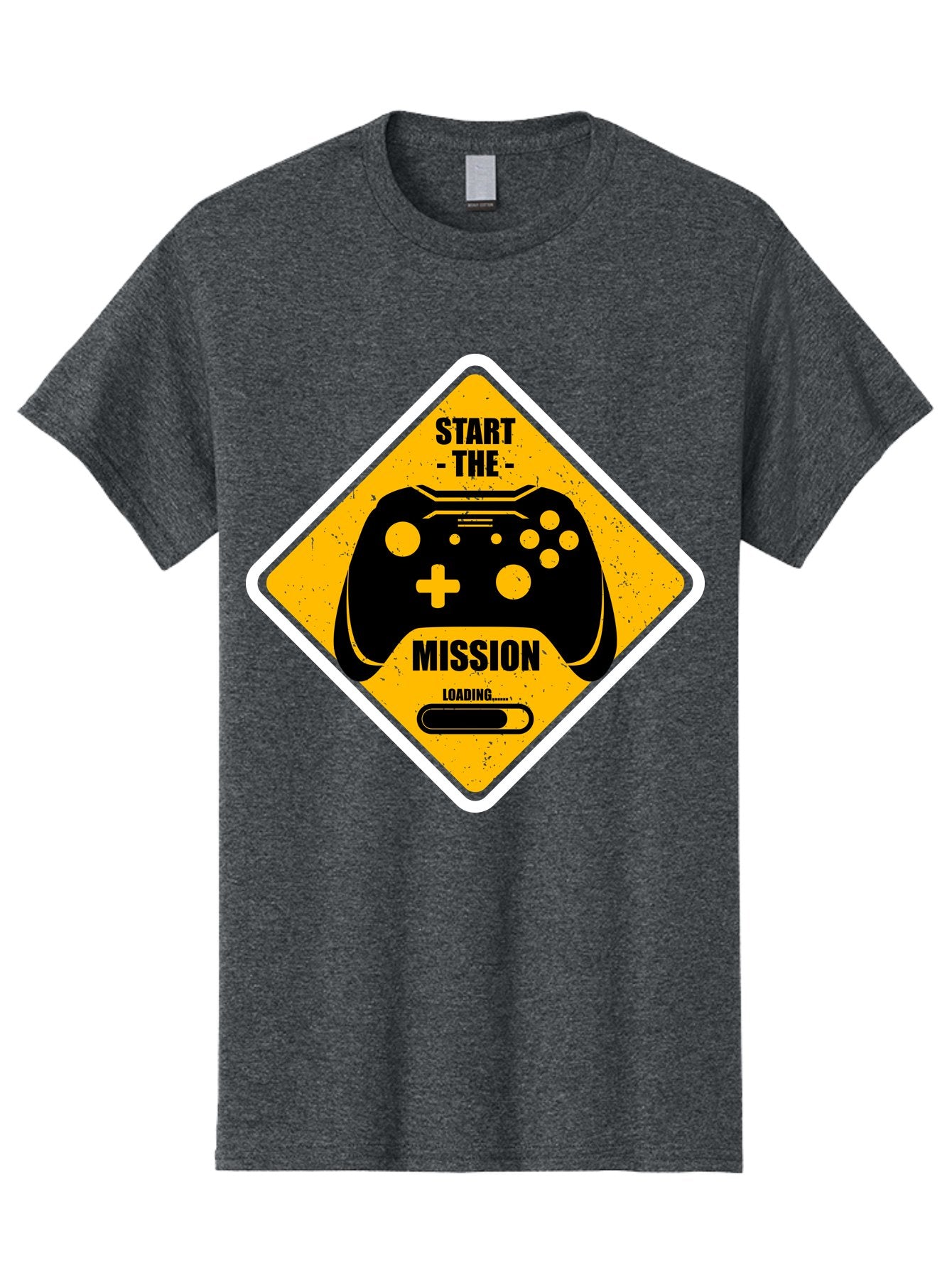 Start-The-Mission Men'S Graphic Tee, 100% Cotton, Comfortable Casual Summer Wear, Machine Washable, Video Game Controller, Gaming Mission, Start The Mission, Loading Screen, Game Loading, Gaming Theme, Black Controller -  Aaa660 4