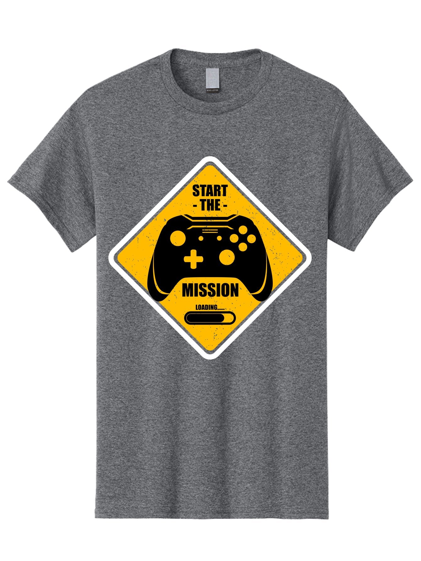 Start-The-Mission Men'S Graphic Tee, 100% Cotton, Comfortable Casual Summer Wear, Machine Washable, Video Game Controller, Gaming Mission, Start The Mission, Loading Screen, Game Loading, Gaming Theme, Black Controller -  Aaa660 3