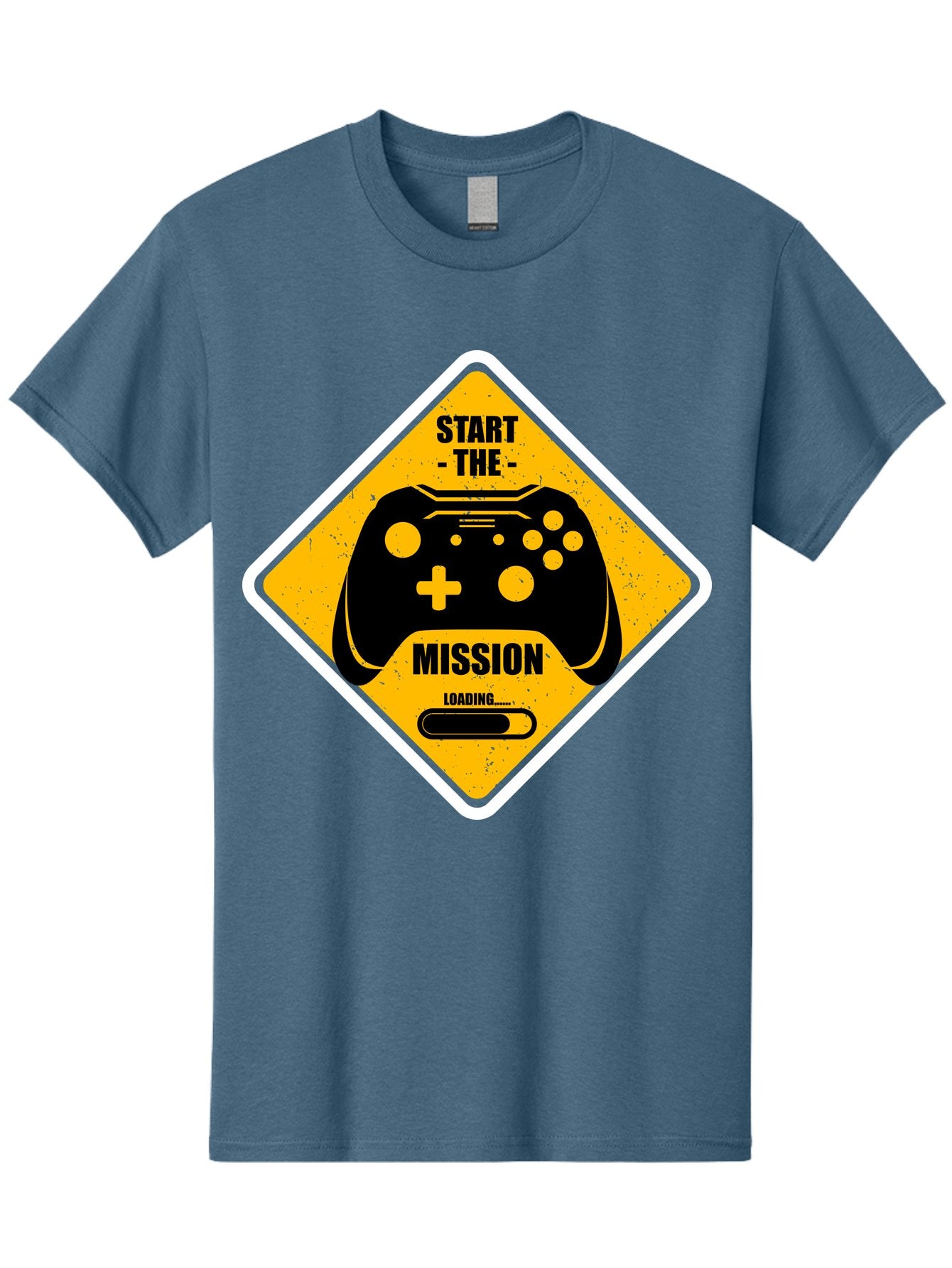 Start-The-Mission Men'S Graphic Tee, 100% Cotton, Comfortable Casual Summer Wear, Machine Washable, Video Game Controller, Gaming Mission, Start The Mission, Loading Screen, Game Loading, Gaming Theme, Black Controller -  Aaa660 14