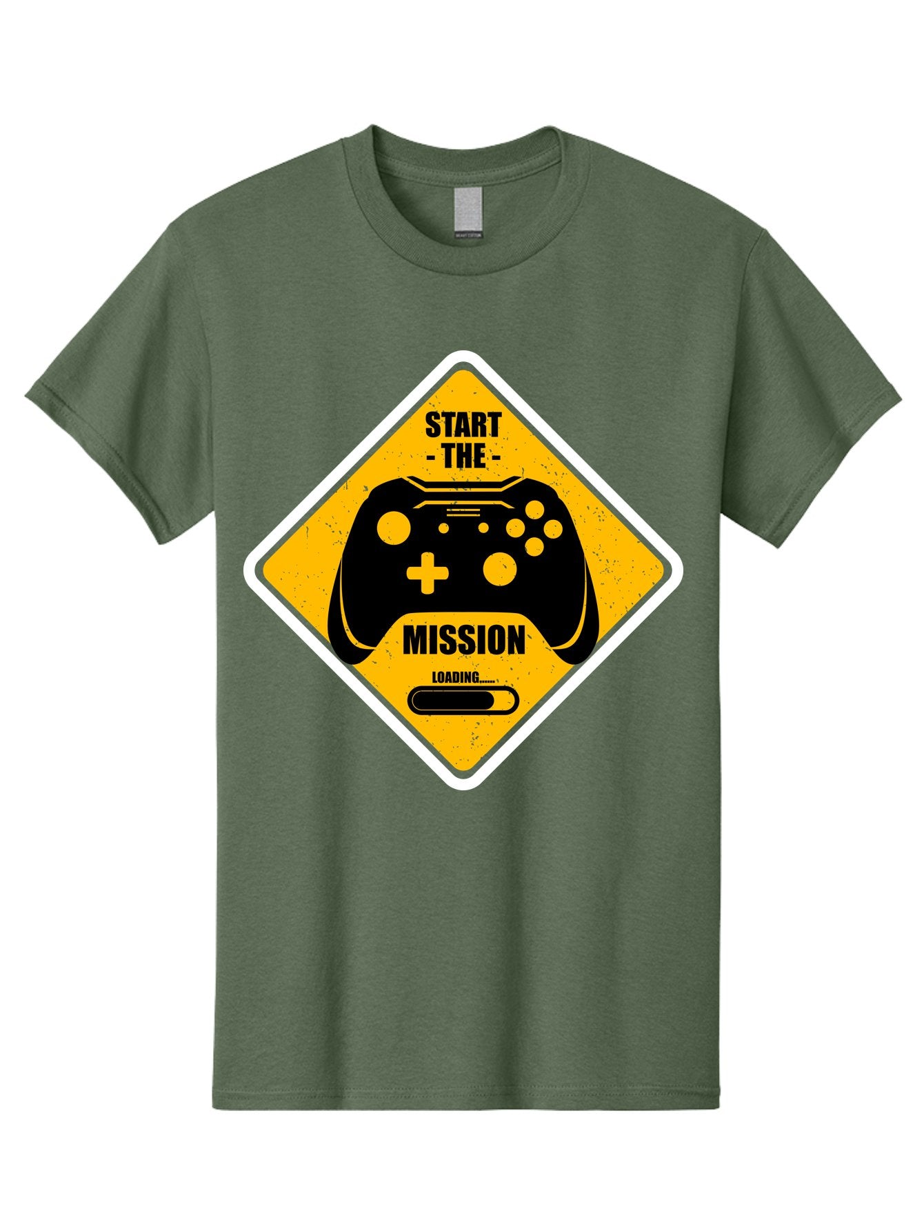 Start-The-Mission Men'S Graphic Tee, 100% Cotton, Comfortable Casual Summer Wear, Machine Washable, Video Game Controller, Gaming Mission, Start The Mission, Loading Screen, Game Loading, Gaming Theme, Black Controller -  Aaa660 8