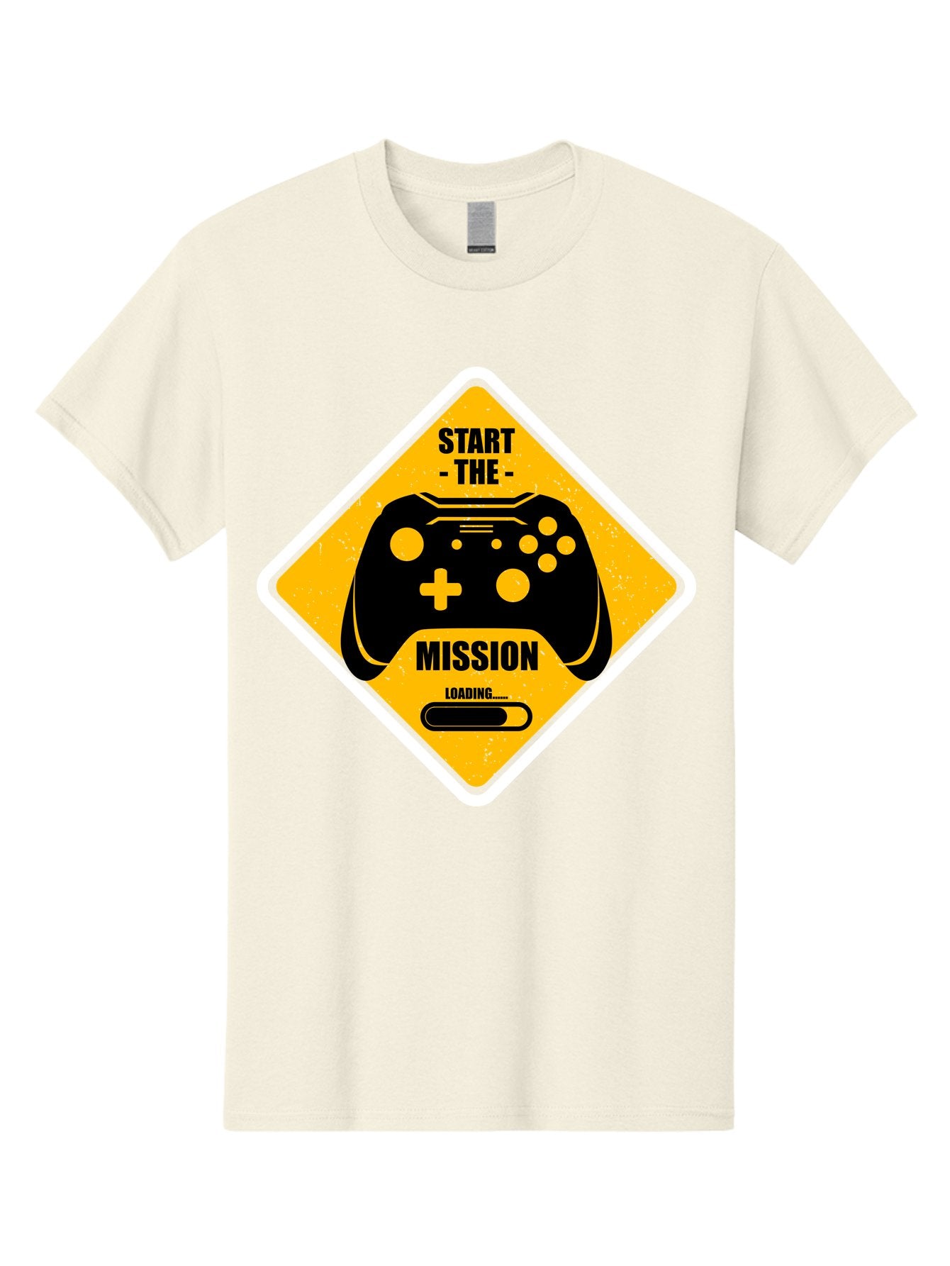 Start-The-Mission Men'S Graphic Tee, 100% Cotton, Comfortable Casual Summer Wear, Machine Washable, Video Game Controller, Gaming Mission, Start The Mission, Loading Screen, Game Loading, Gaming Theme, Black Controller -  Aaa660 10