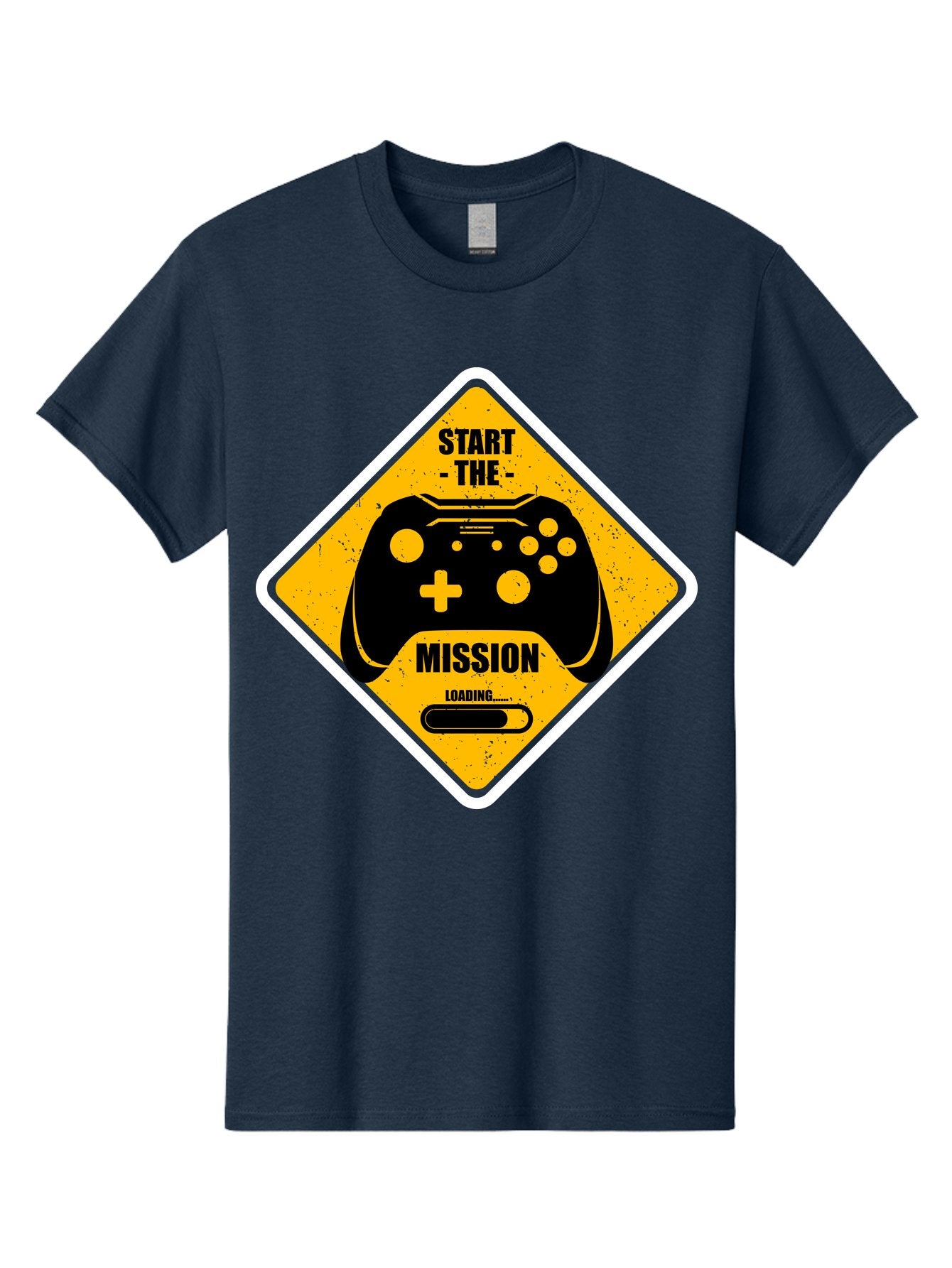 Start-The-Mission Men'S Graphic Tee, 100% Cotton, Comfortable Casual Summer Wear, Machine Washable, Video Game Controller, Gaming Mission, Start The Mission, Loading Screen, Game Loading, Gaming Theme, Black Controller -  Aaa660 11