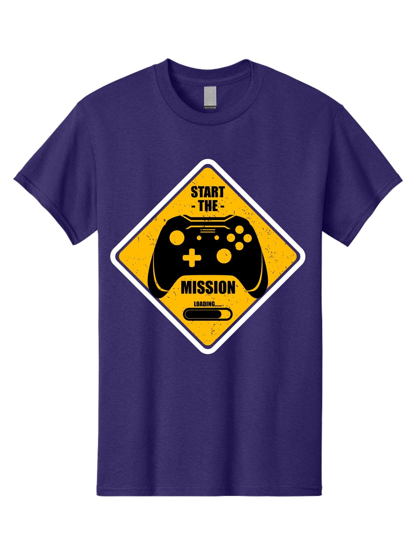 Start-The-Mission Men'S Graphic Tee, 100% Cotton, Comfortable Casual Summer Wear, Machine Washable, Video Game Controller, Gaming Mission, Start The Mission, Loading Screen, Game Loading, Gaming Theme, Black Controller -  Aaa660 9