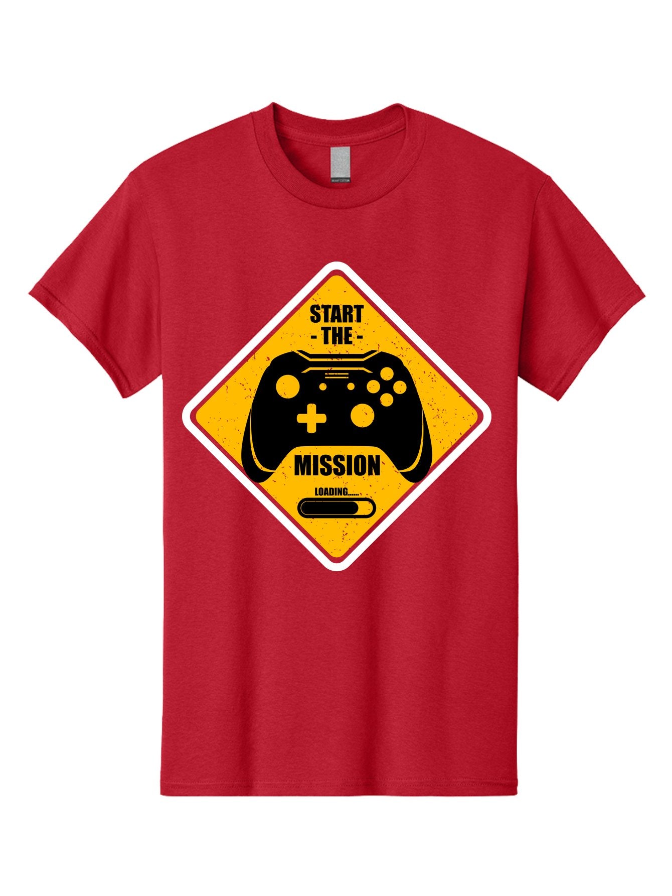 Start-The-Mission Men'S Graphic Tee, 100% Cotton, Comfortable Casual Summer Wear, Machine Washable, Video Game Controller, Gaming Mission, Start The Mission, Loading Screen, Game Loading, Gaming Theme, Black Controller -  Aaa660 5