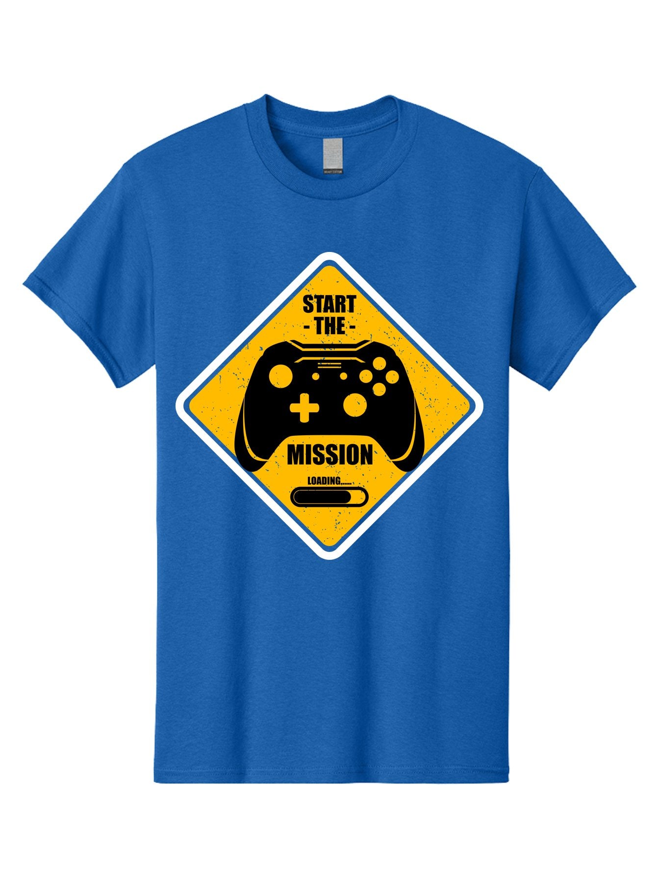 Start-The-Mission Men'S Graphic Tee, 100% Cotton, Comfortable Casual Summer Wear, Machine Washable, Video Game Controller, Gaming Mission, Start The Mission, Loading Screen, Game Loading, Gaming Theme, Black Controller -  Aaa660 12